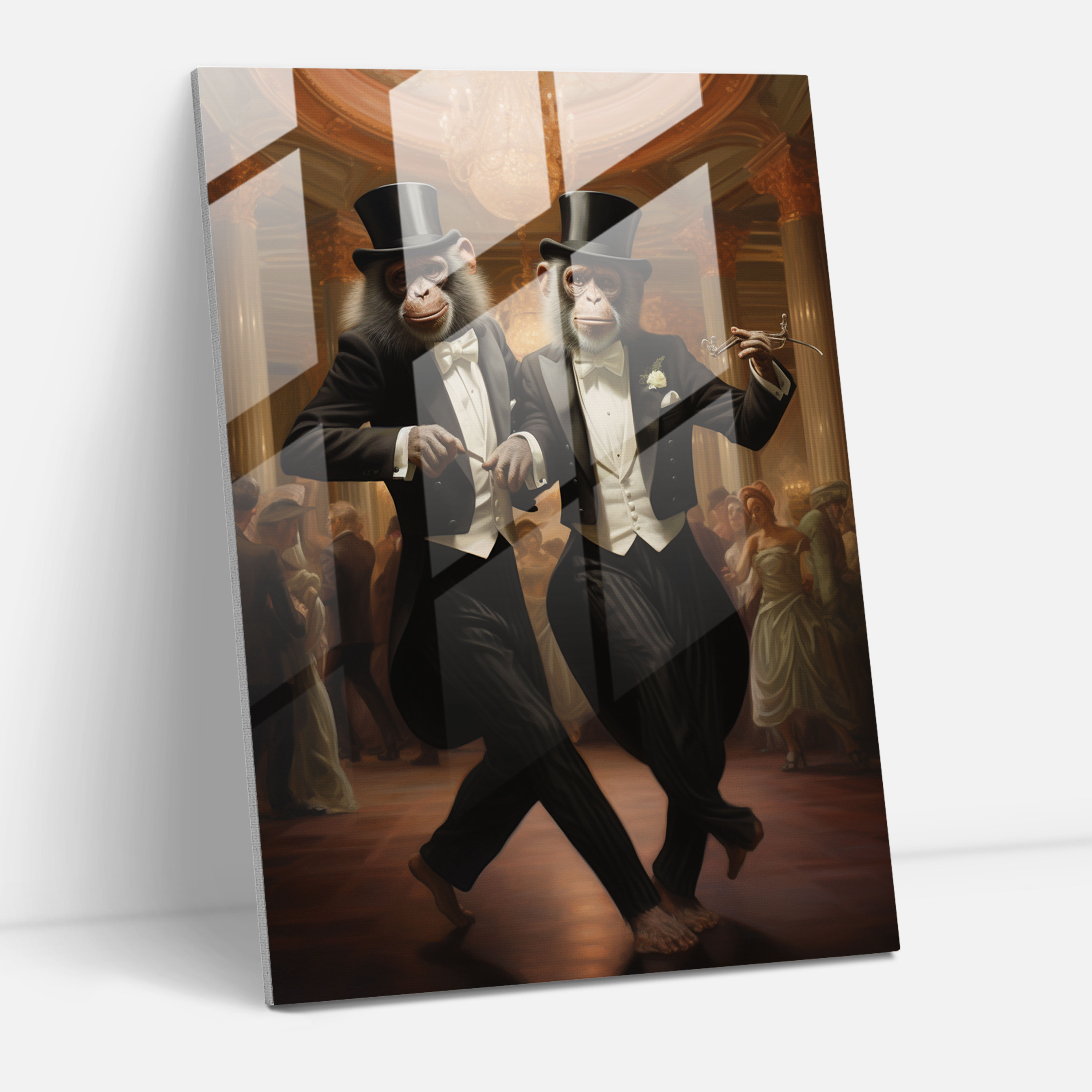 Animals Dressed Like Humans Modern Art - Animals Dressed Like Humans, Glass Wall Art, Glass Print, Wall Decoration
