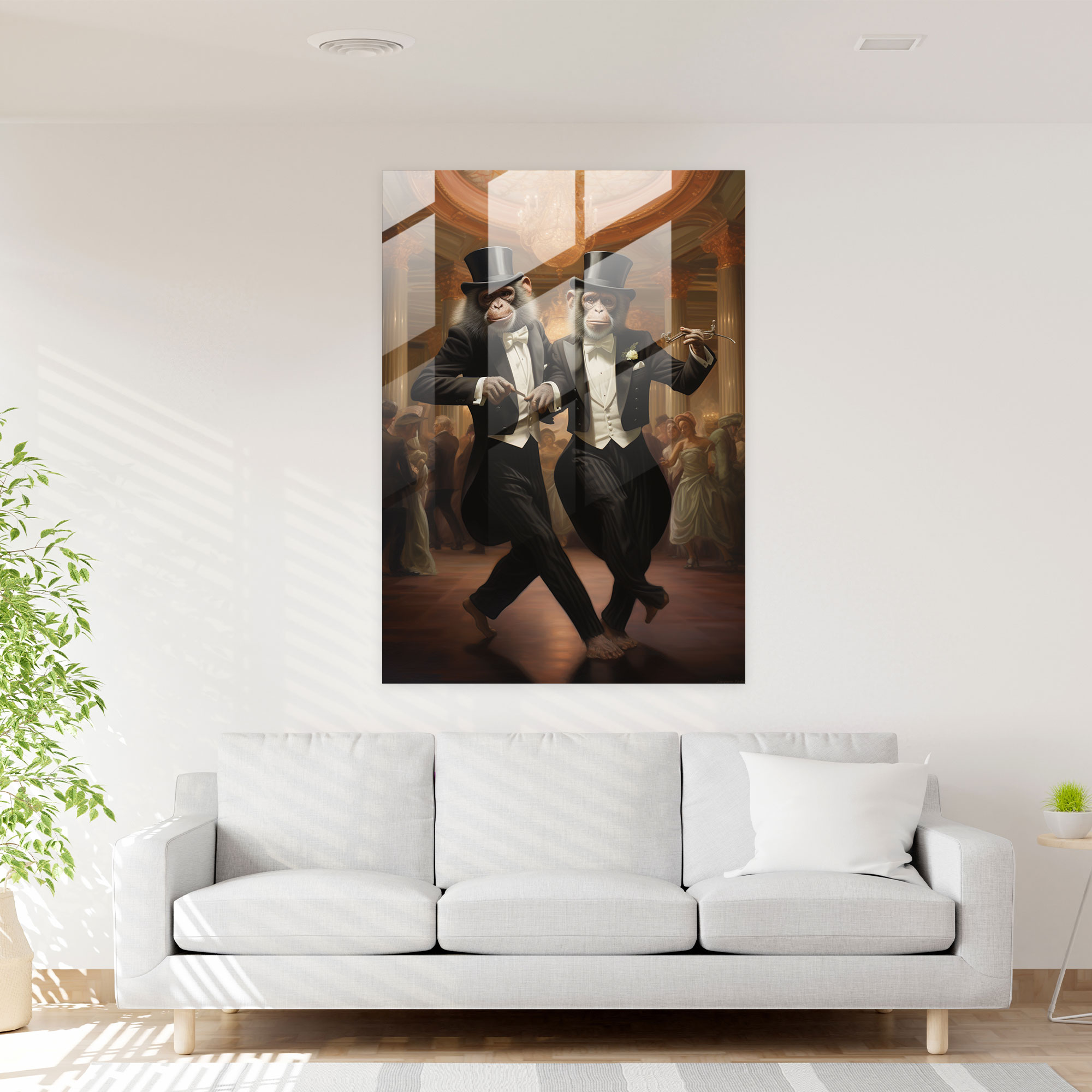 Animals Dressed Like Humans Modern Art - Animals Dressed Like Humans, Glass Wall Art, Glass Print, Wall Decoration