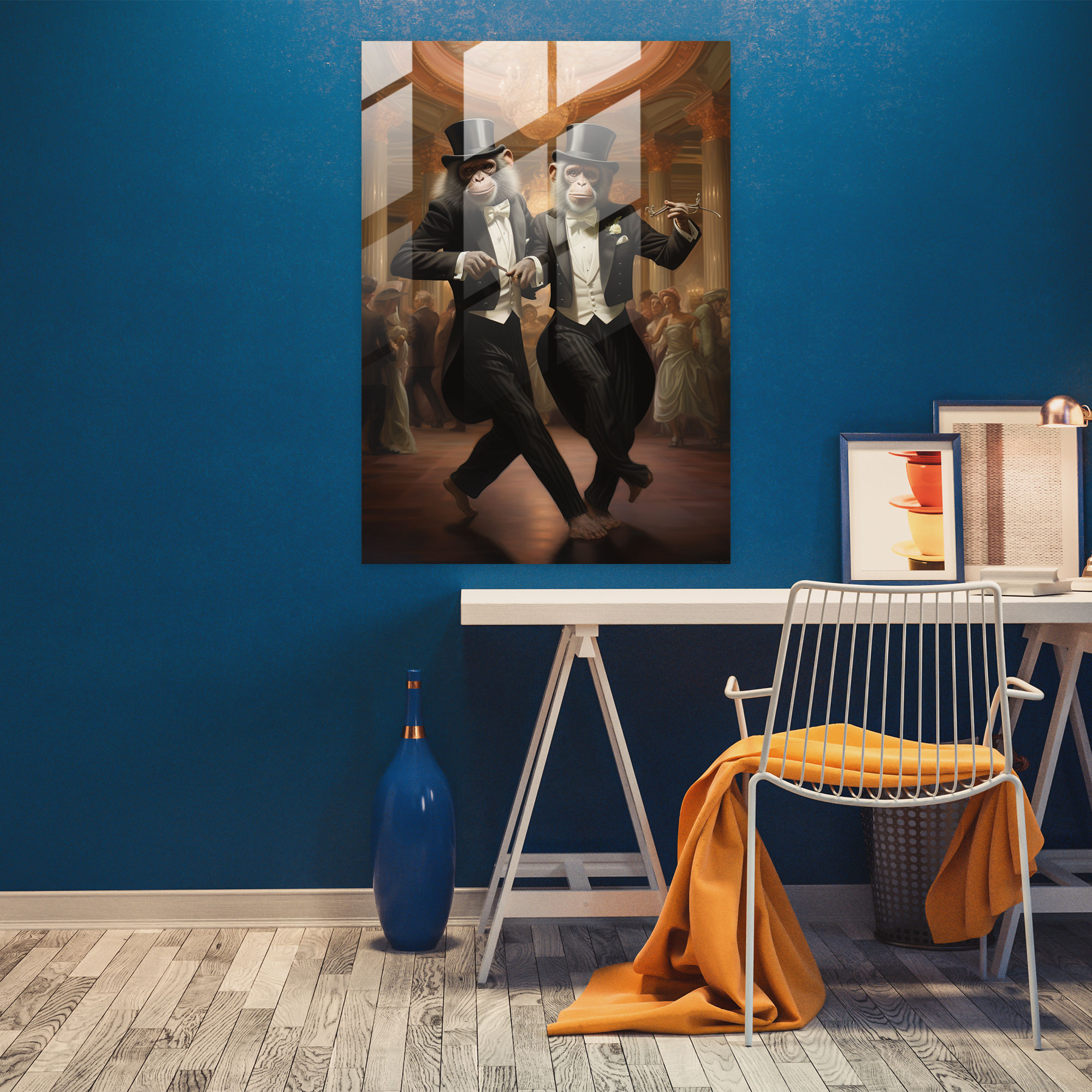 Animals Dressed Like Humans Modern Art - Animals Dressed Like Humans, Glass Wall Art, Glass Print, Wall Decoration