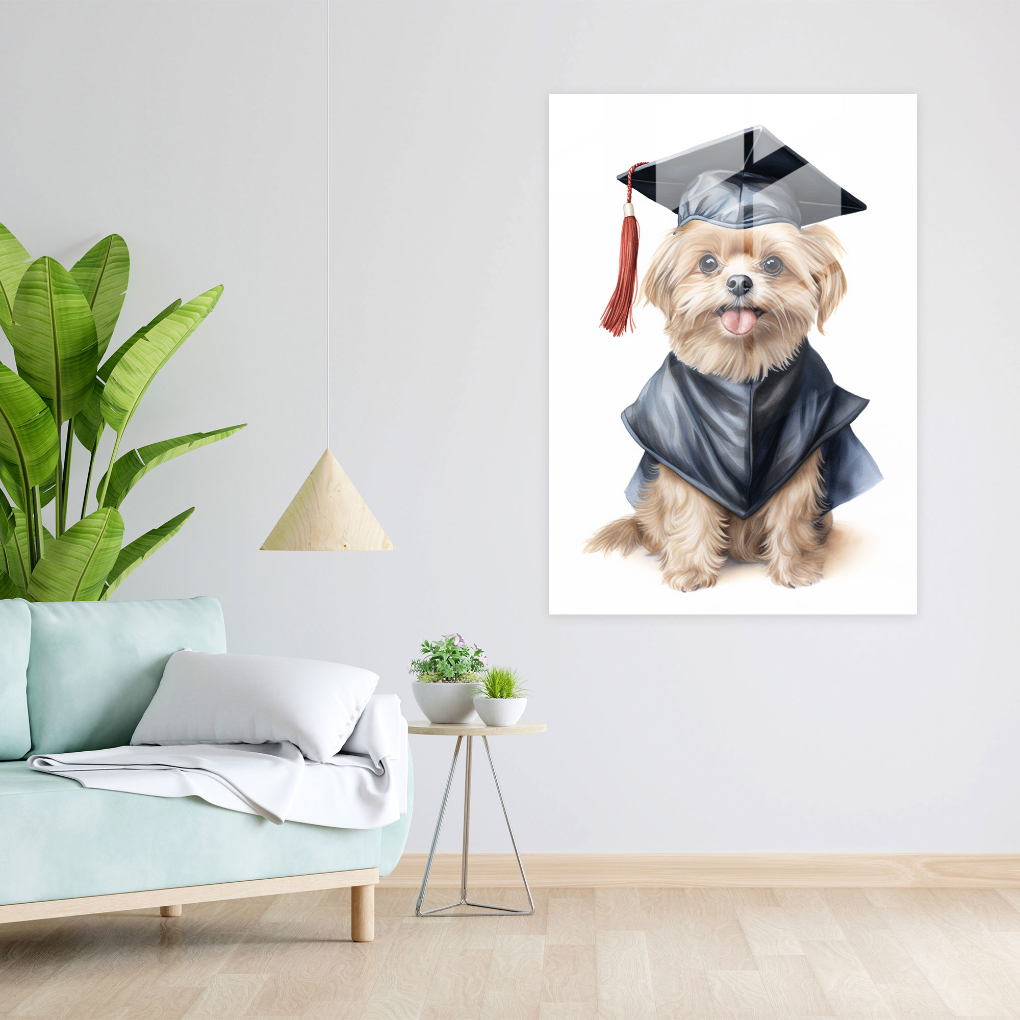 Animals Dressed Like Humans Home Decoration - Animals Dressed Like Humans, Playful Watercolor Painting, Home Decoration, Glass Print