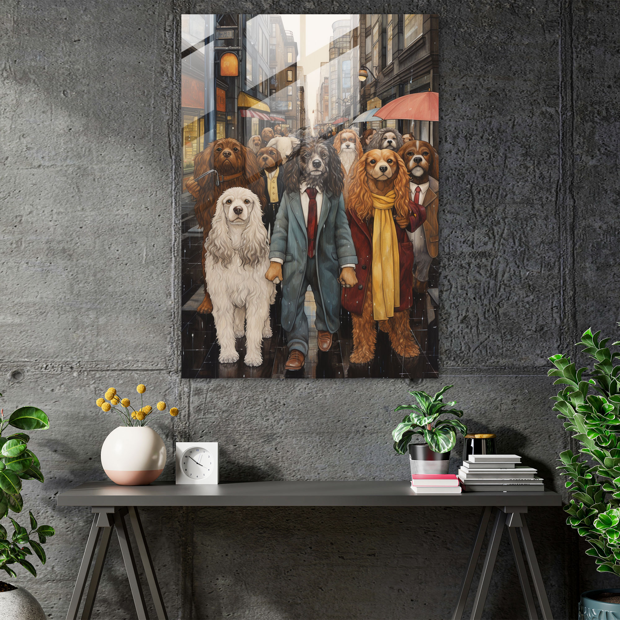 Animals Dressed Like Humans Wall Decoration - Animals Dressed Like Humans, Glass Print, Wall Decoration, City Street