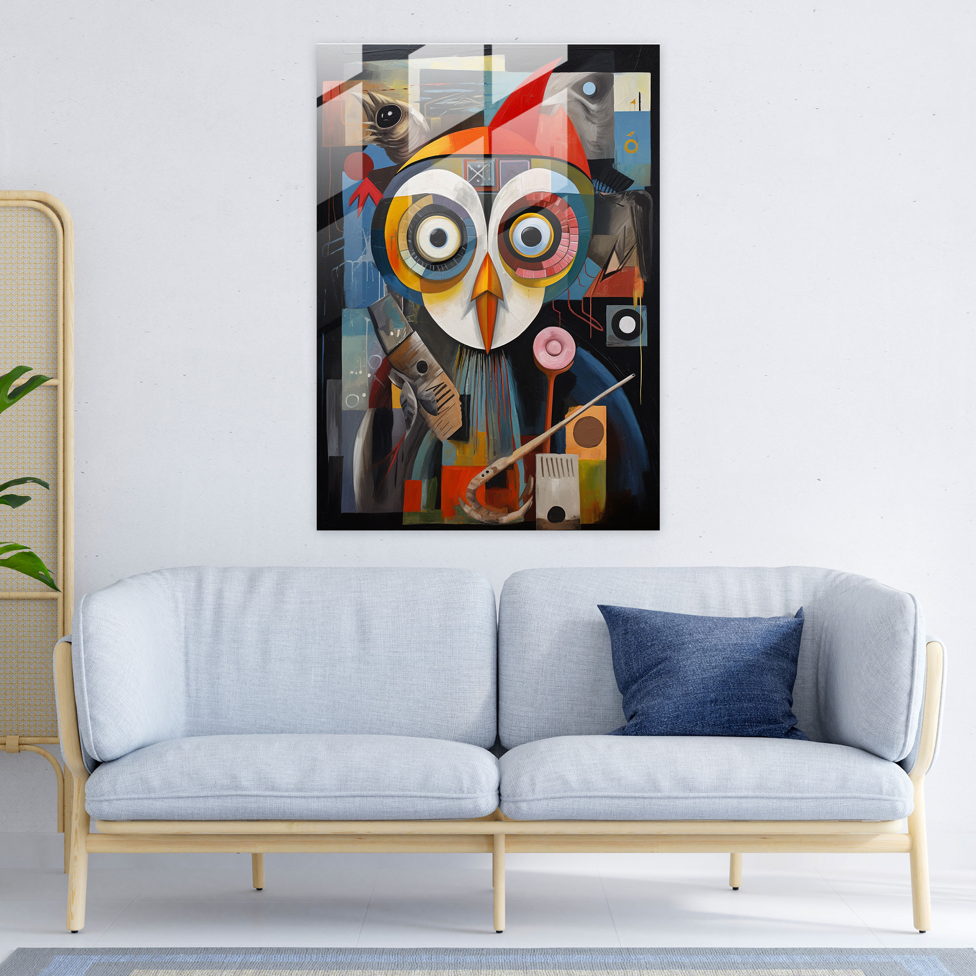 Animals Dressed Like Humans Glass Print - Animals Dressed Like Humans, Glass Art, Abstract Geometric Shapes, Glass Print