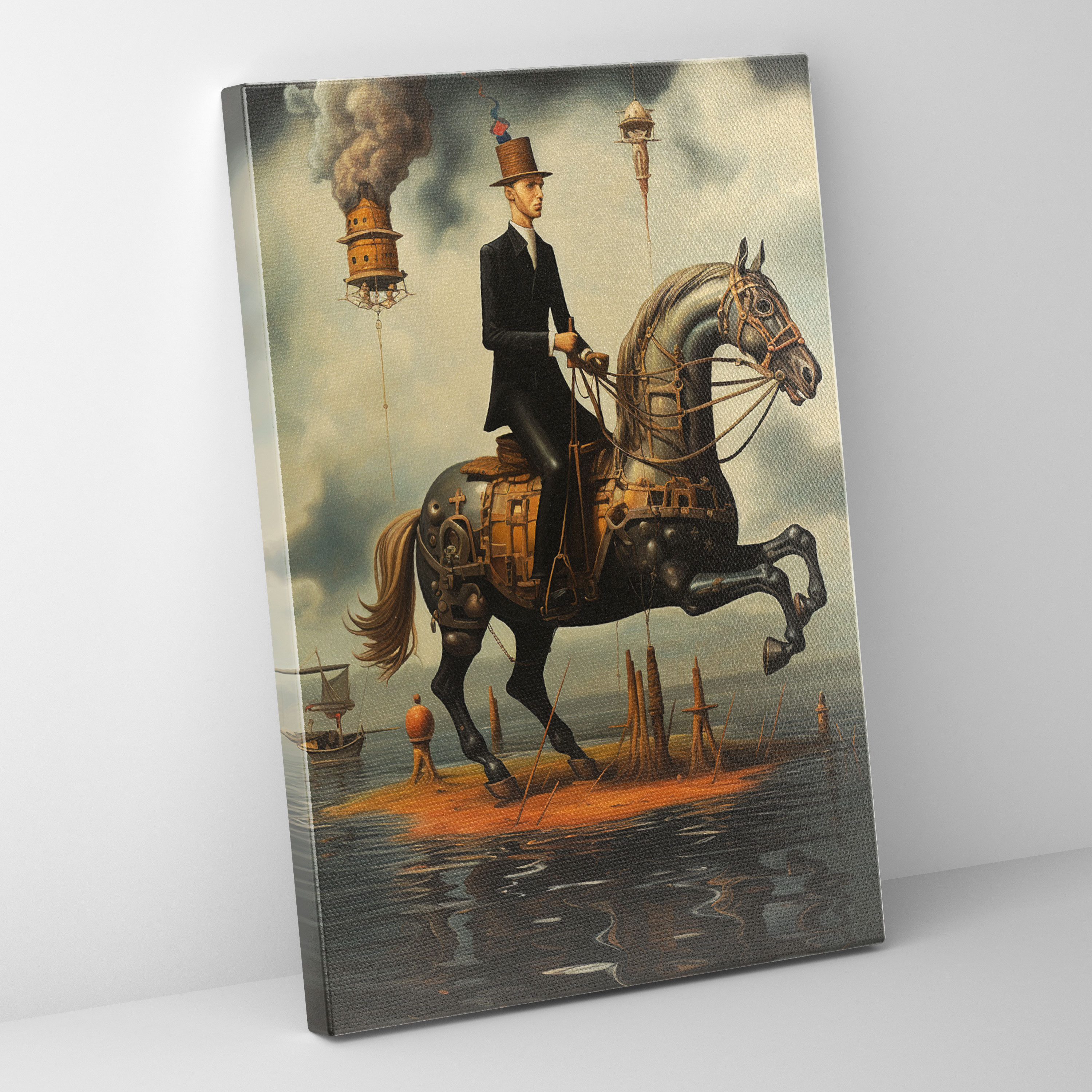Animals Dressed Like Humans Wall Art - Animals Dressed Like Humans, Wall Art, Surrealistic Painting, Surreal Beauty