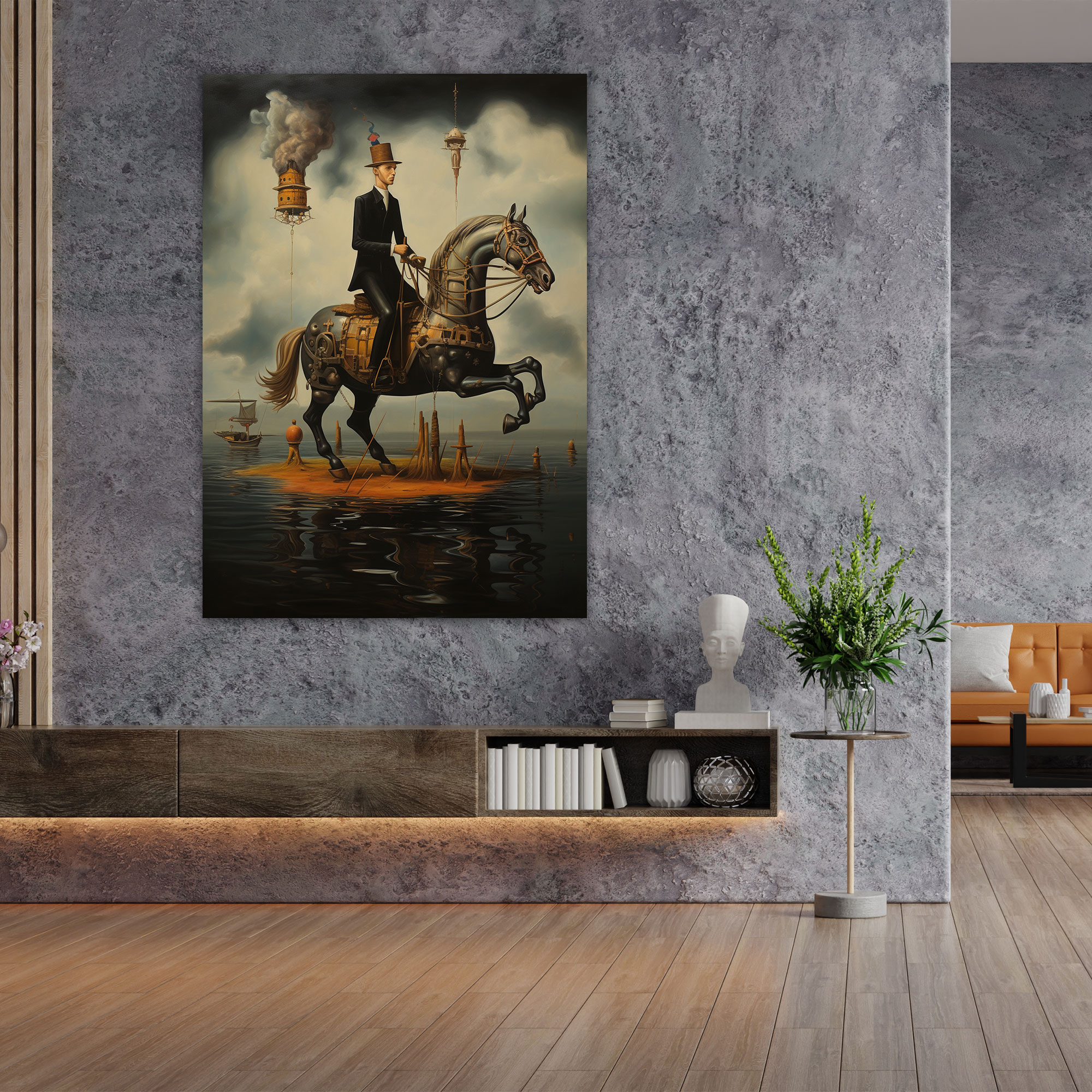 Animals Dressed Like Humans Wall Art - Animals Dressed Like Humans, Wall Art, Surrealistic Painting, Surreal Beauty