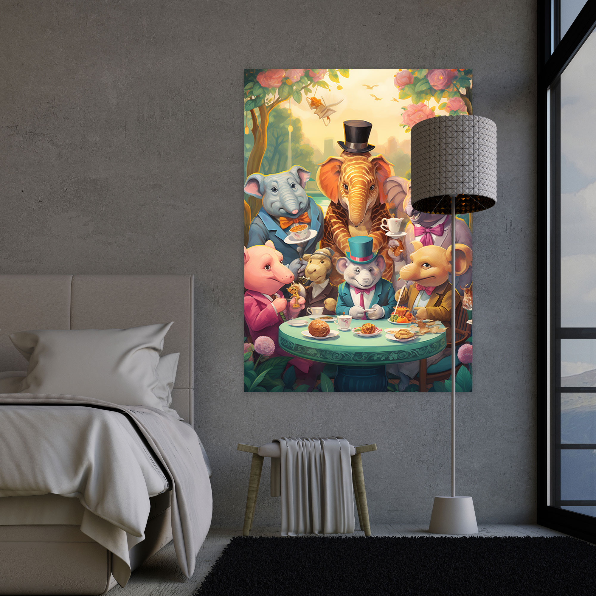 Animals Dressed Like Humans Canvas Print - Animals Dressed Like Humans, Playful Details, Whimsical, Tea Party