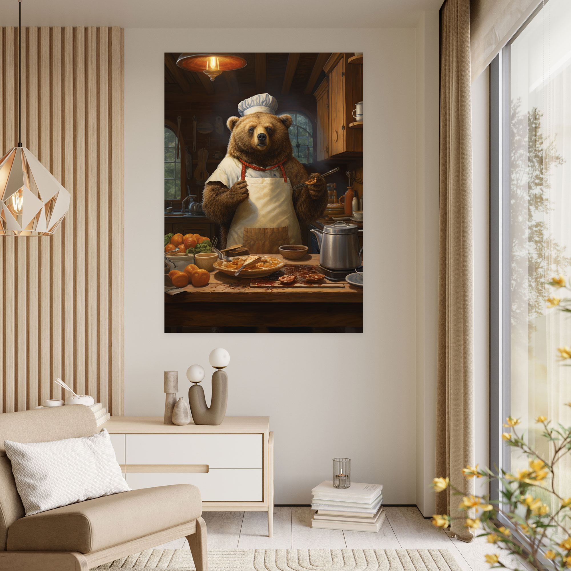 Animals Dressed Like Humans Wall Art - Animals Dressed Like Humans, Coziness, Cooking Gourmet Meal, Canvas