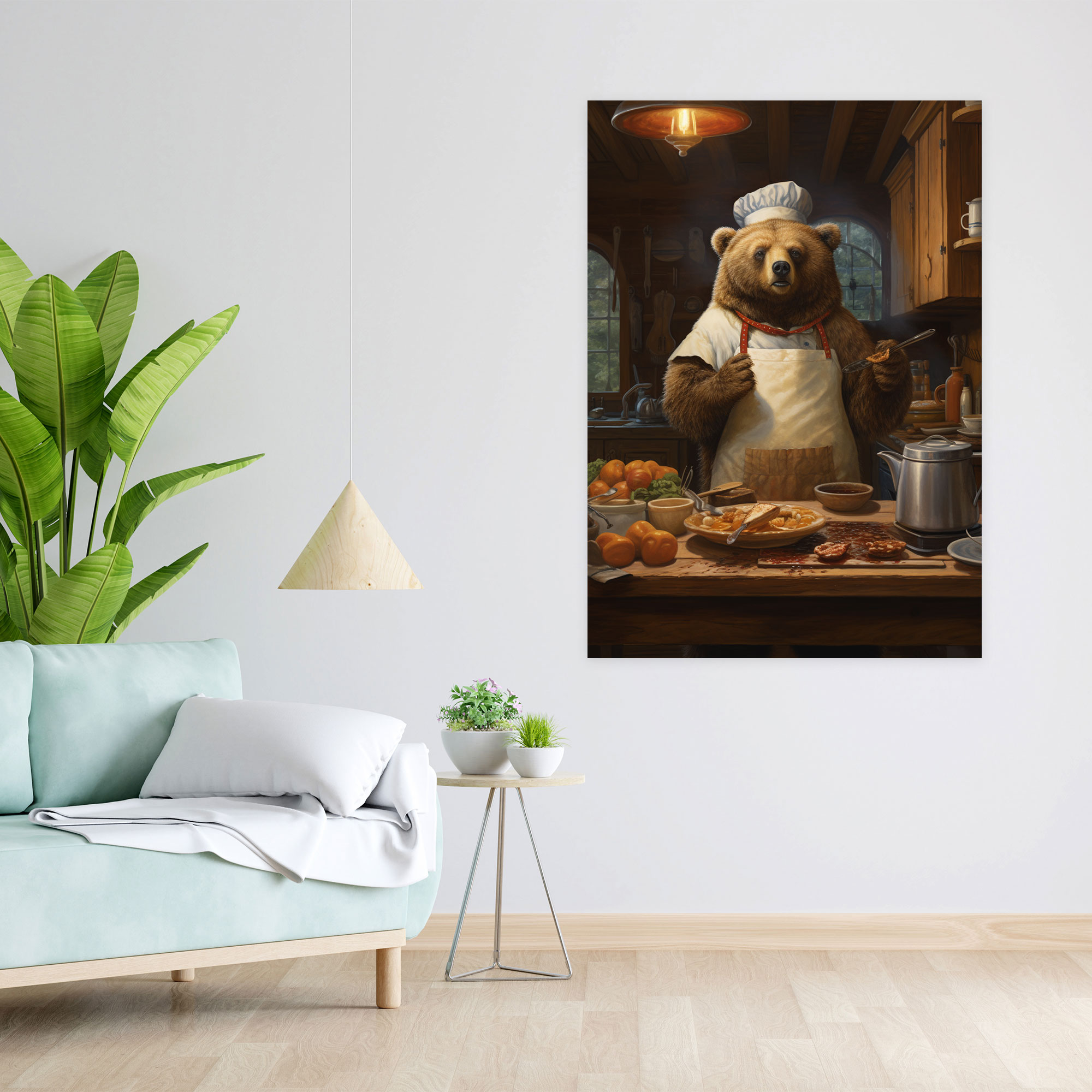 Animals Dressed Like Humans Wall Art - Animals Dressed Like Humans, Coziness, Cooking Gourmet Meal, Canvas