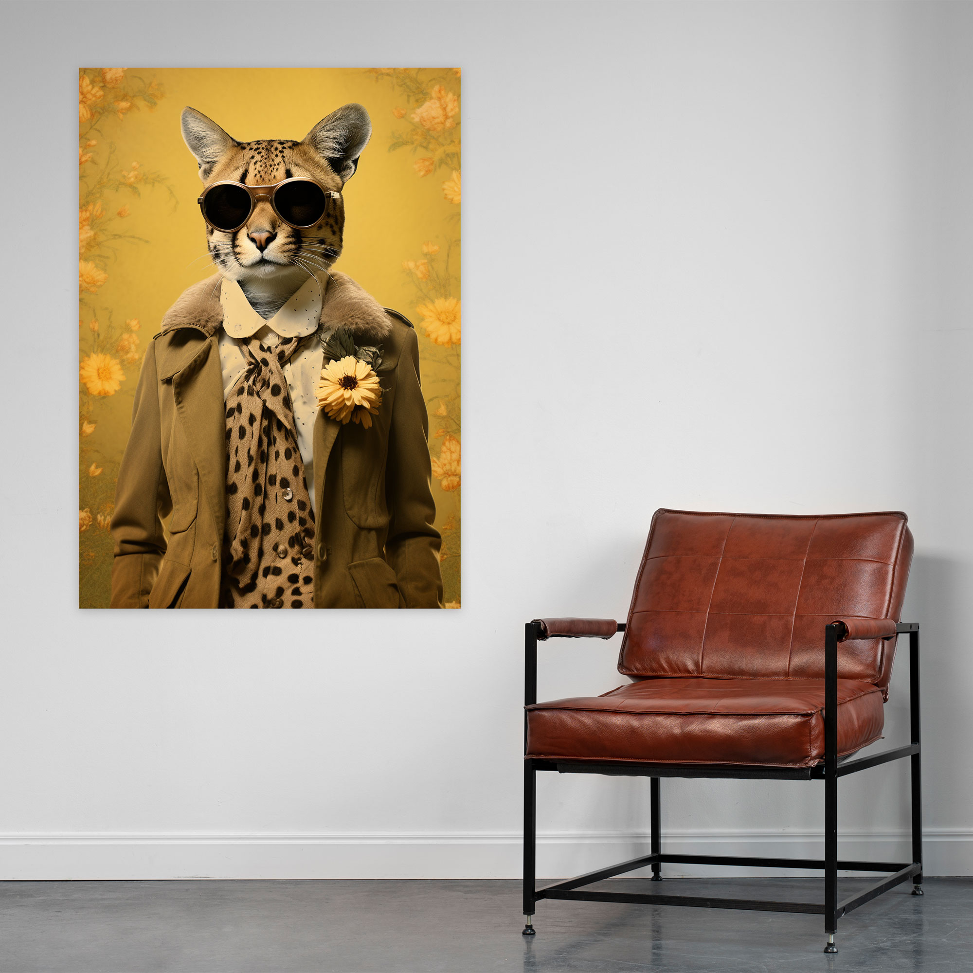 Animals Dressed Like Humans Wall Decoration - Animals Dressed Like Humans, Wall Decoration, Retro-Inspired Collage, Fashionable Ensemble