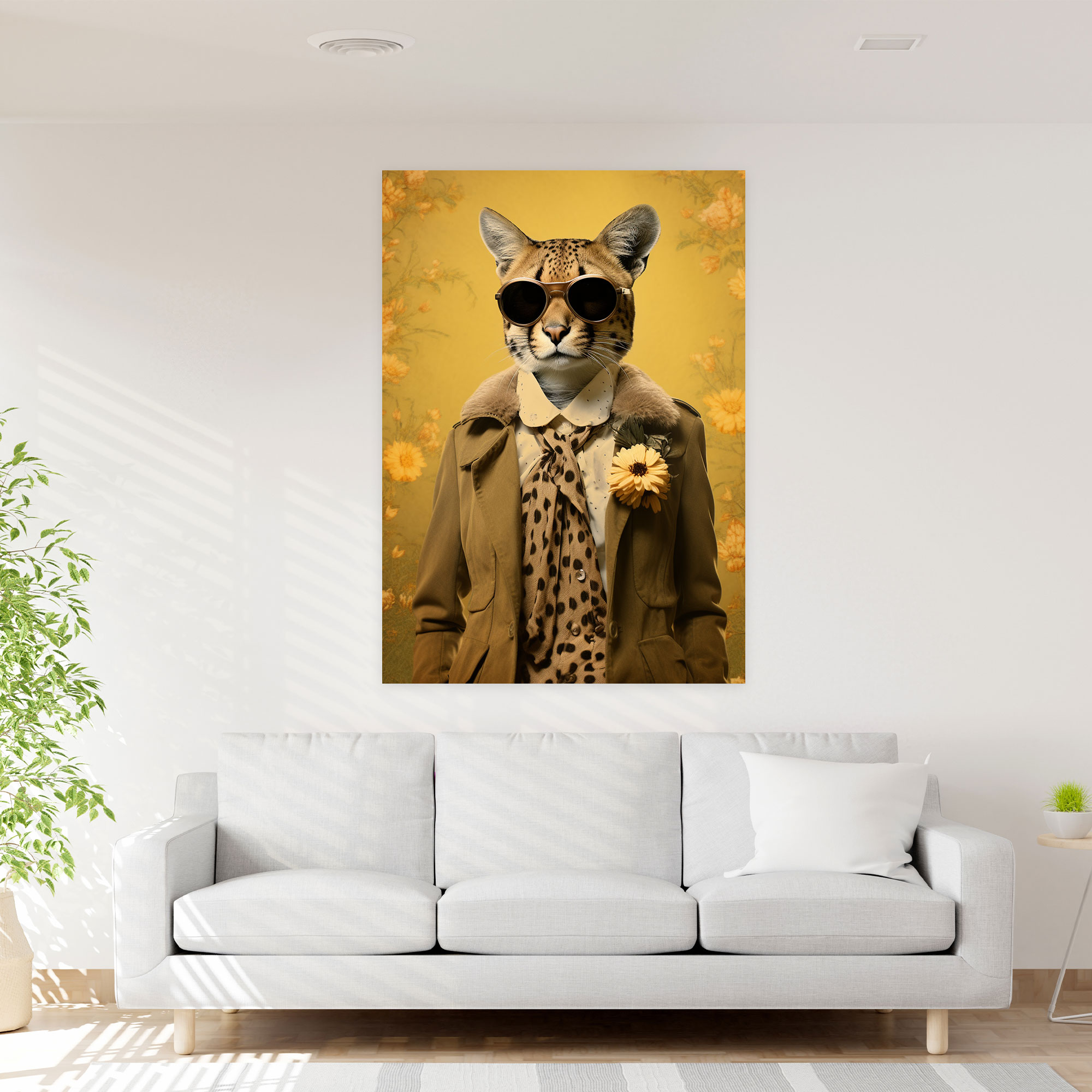 Animals Dressed Like Humans Wall Decoration - Animals Dressed Like Humans, Wall Decoration, Retro-Inspired Collage, Fashionable Ensemble