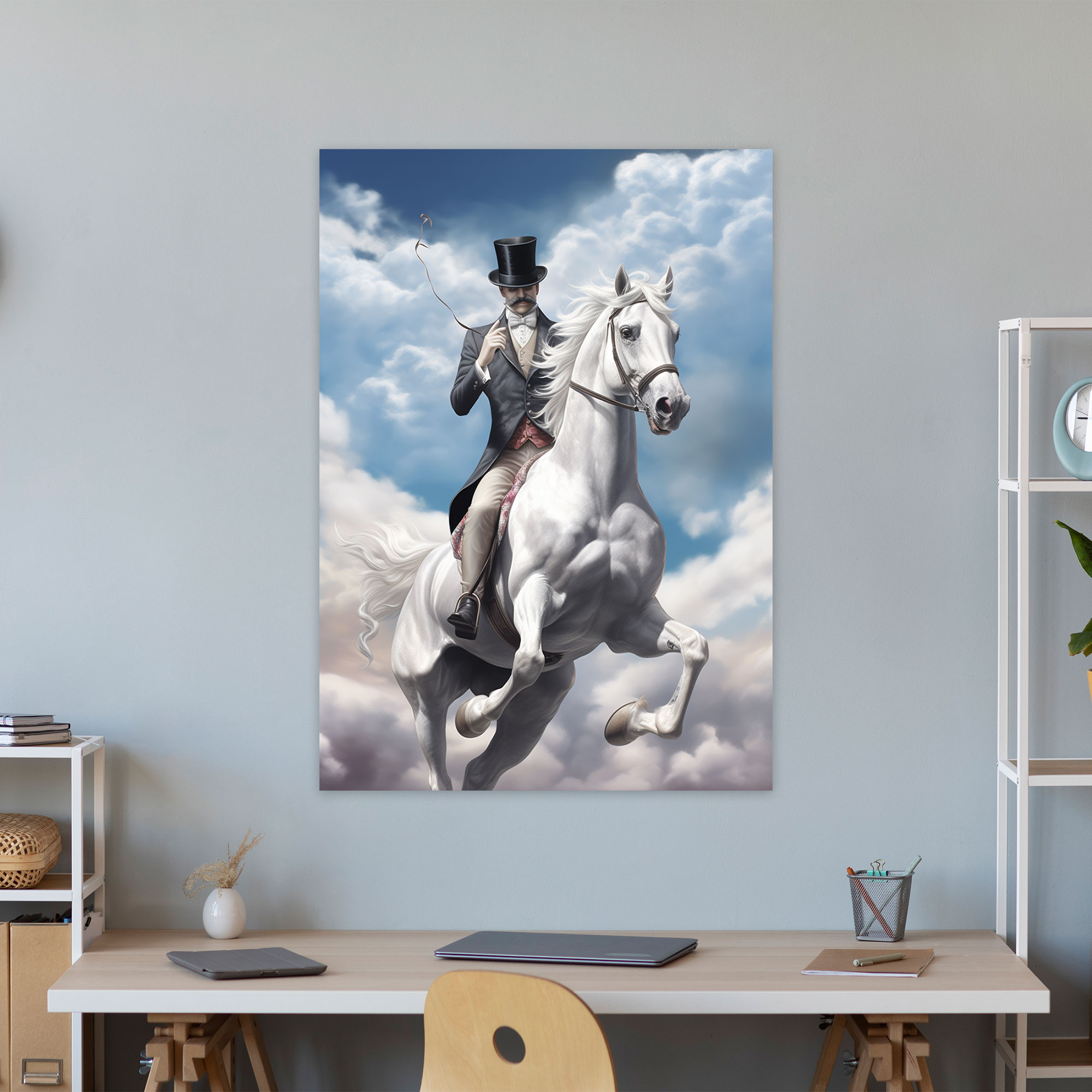 Animals Dressed Like Humans Wall Decoration - Animals Dressed Like Humans, Horse In Top Hat, Canvas Print, Home Decoration