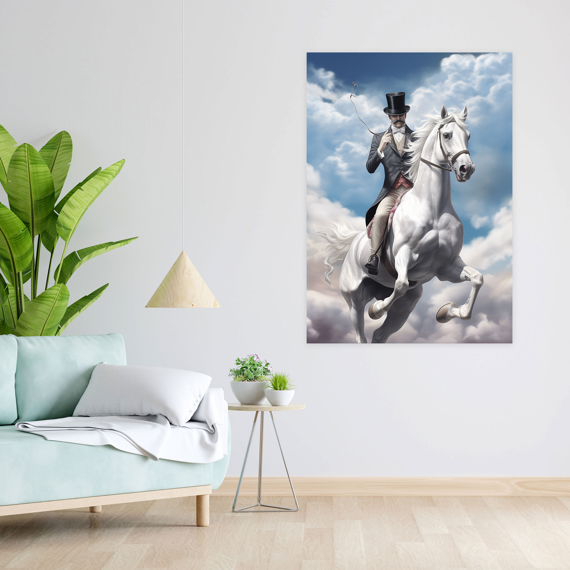 Animals Dressed Like Humans Wall Decoration - Animals Dressed Like Humans, Horse In Top Hat, Canvas Print, Home Decoration