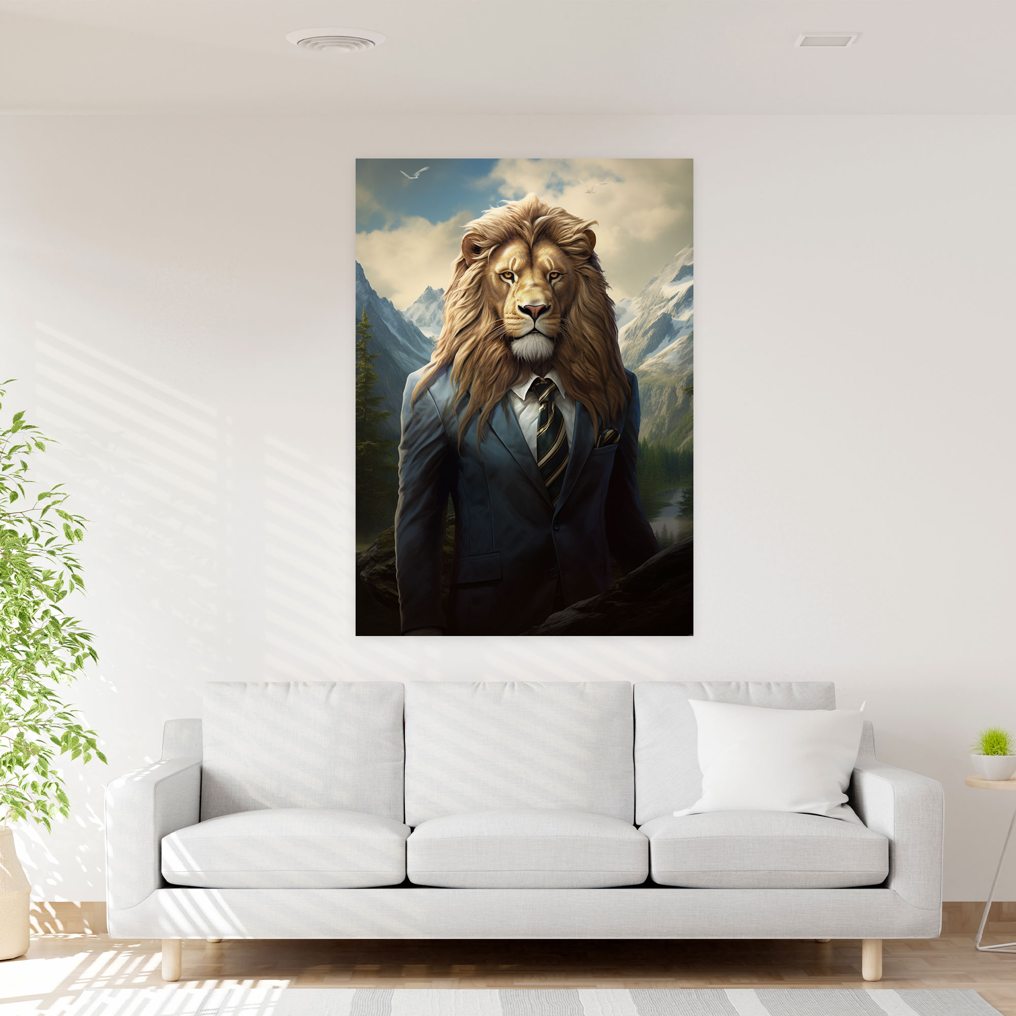 Animals Dressed Like Humans Wall Art - Animals Dressed Like Humans, Animals Dressed Like Humans, Wall Decoration, Majestic Mountain Backdrop