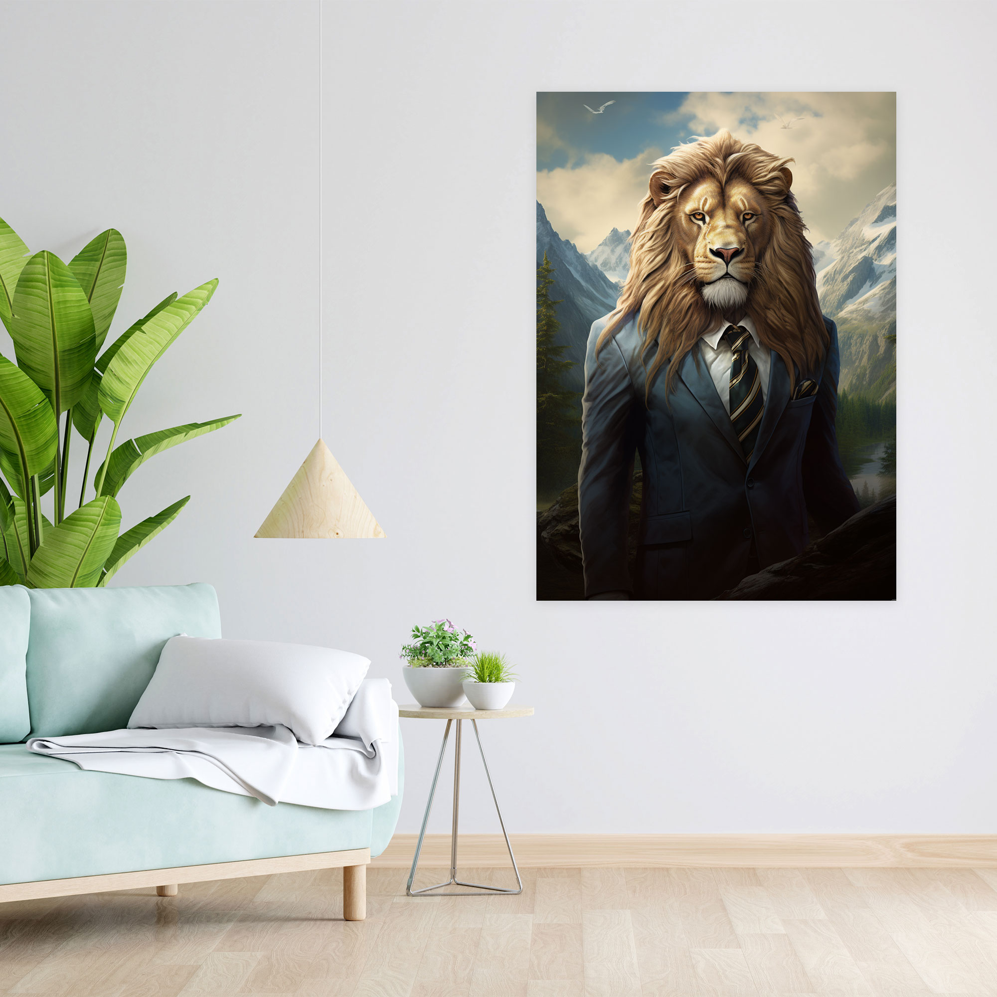 Animals Dressed Like Humans Wall Art - Animals Dressed Like Humans, Animals Dressed Like Humans, Wall Decoration, Majestic Mountain Backdrop