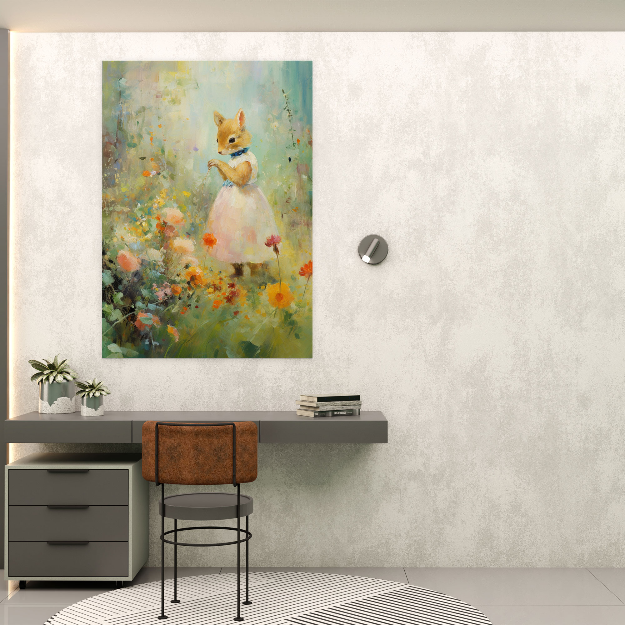 Animals Dressed Like Humans Canvas Print - Animals Dressed Like Humans, Impressionist Painting, Canvas Wall Art, Polka Dot Dress