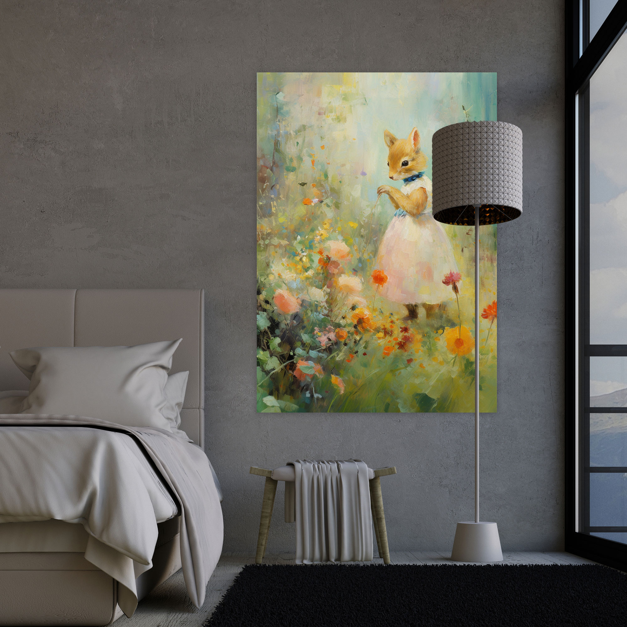 Animals Dressed Like Humans Canvas Print - Animals Dressed Like Humans, Impressionist Painting, Canvas Wall Art, Polka Dot Dress
