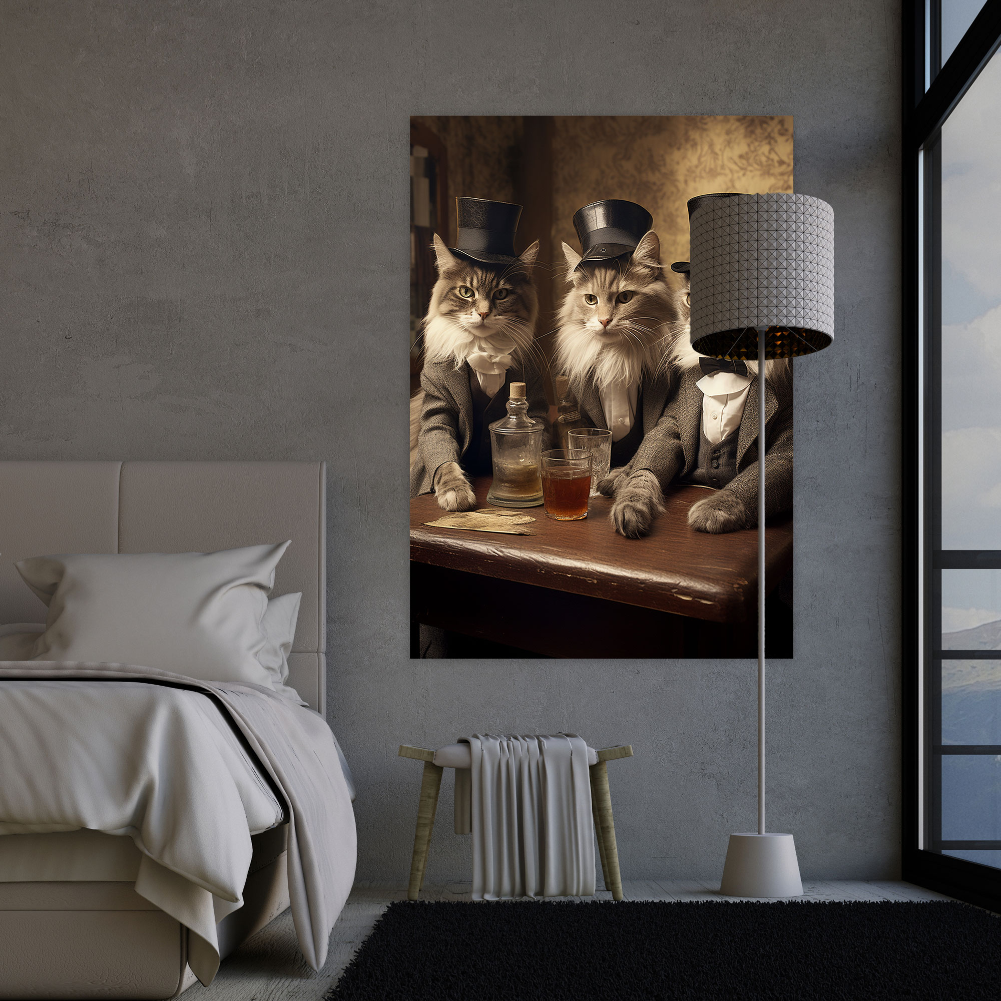 Animals Dressed Like Humans Canvas Print - Animals Dressed Like Humans, Wall Decoration, Animal Bar, Canvas