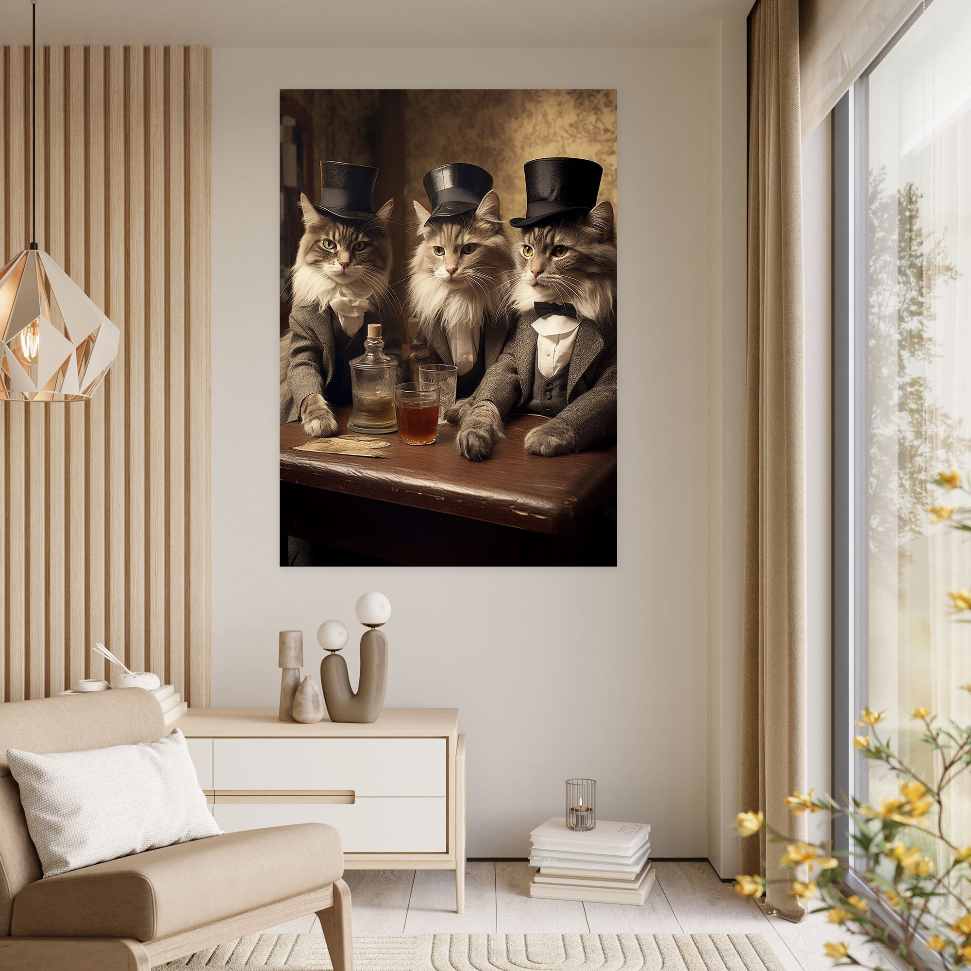 Animals Dressed Like Humans Canvas Print - Animals Dressed Like Humans, Wall Decoration, Animal Bar, Canvas
