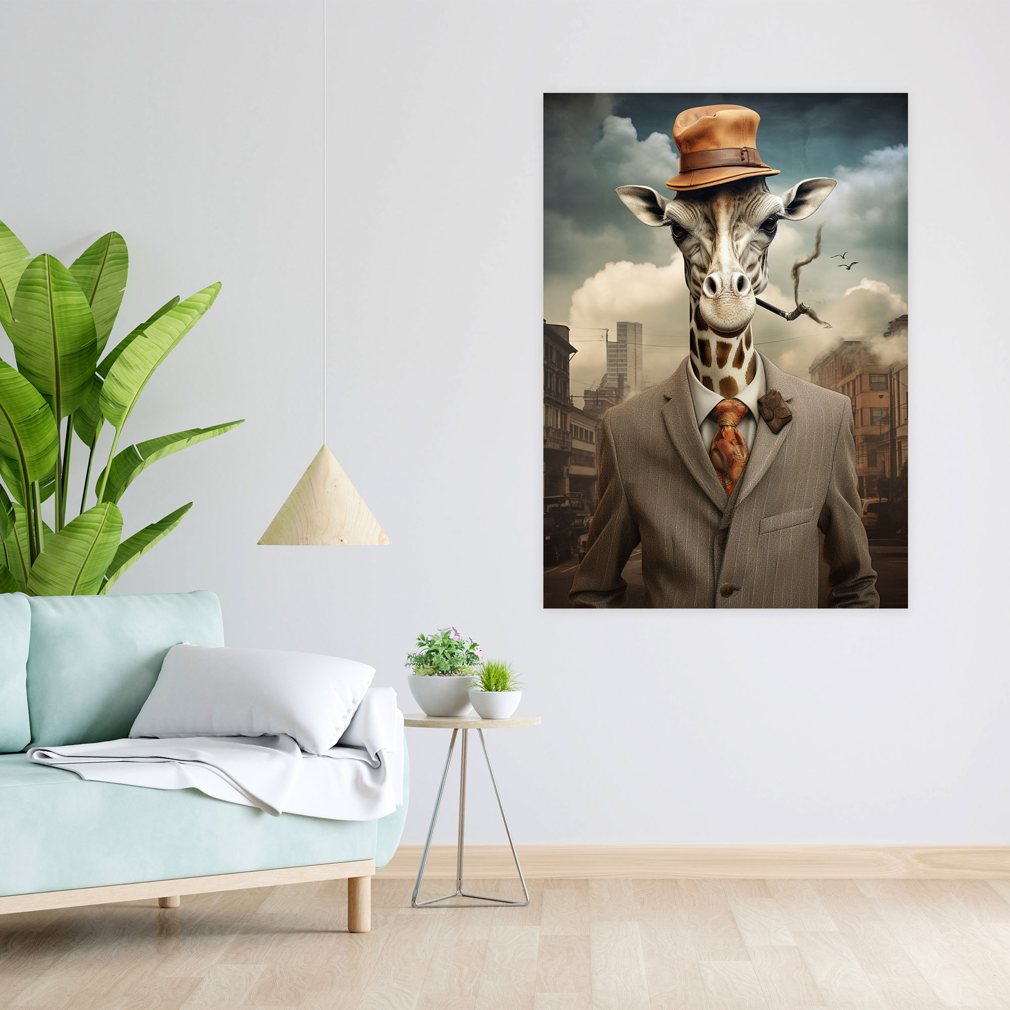 Animals Dressed Like Humans Canvas Print - Animals Dressed Like Humans, Wall Decoration, Surreal Collage, Wall Art