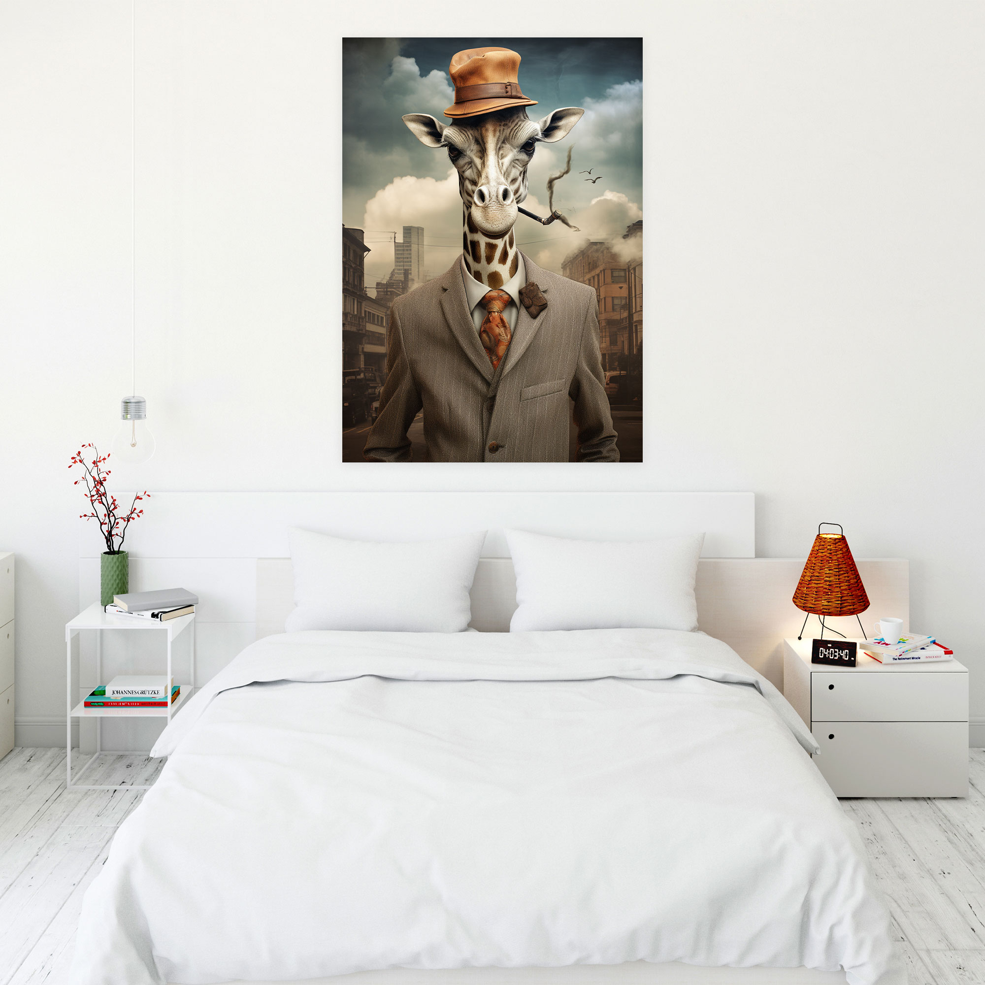 Animals Dressed Like Humans Canvas Print - Animals Dressed Like Humans, Wall Decoration, Surreal Collage, Wall Art
