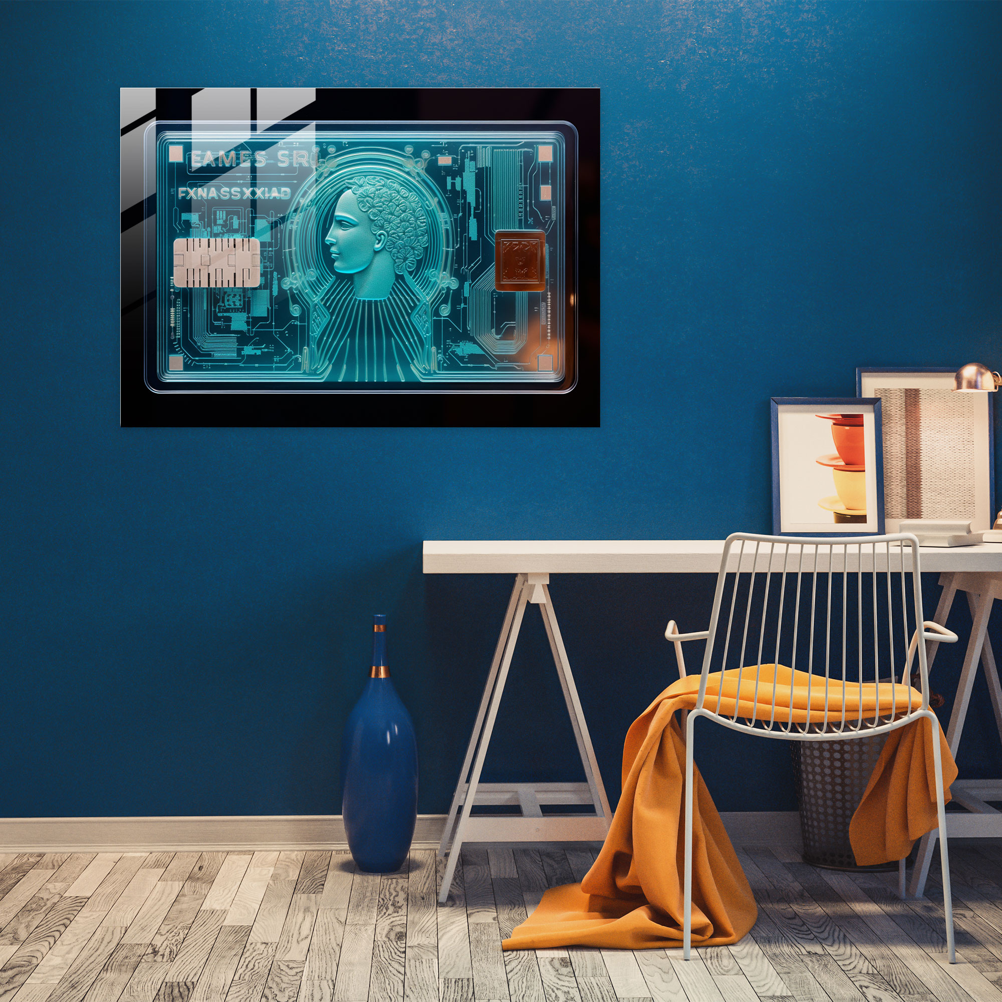 American Express Card Glass Wall Art - American Express, Unique Home Decoration, Iconic American Imagery, Glass Wall Art