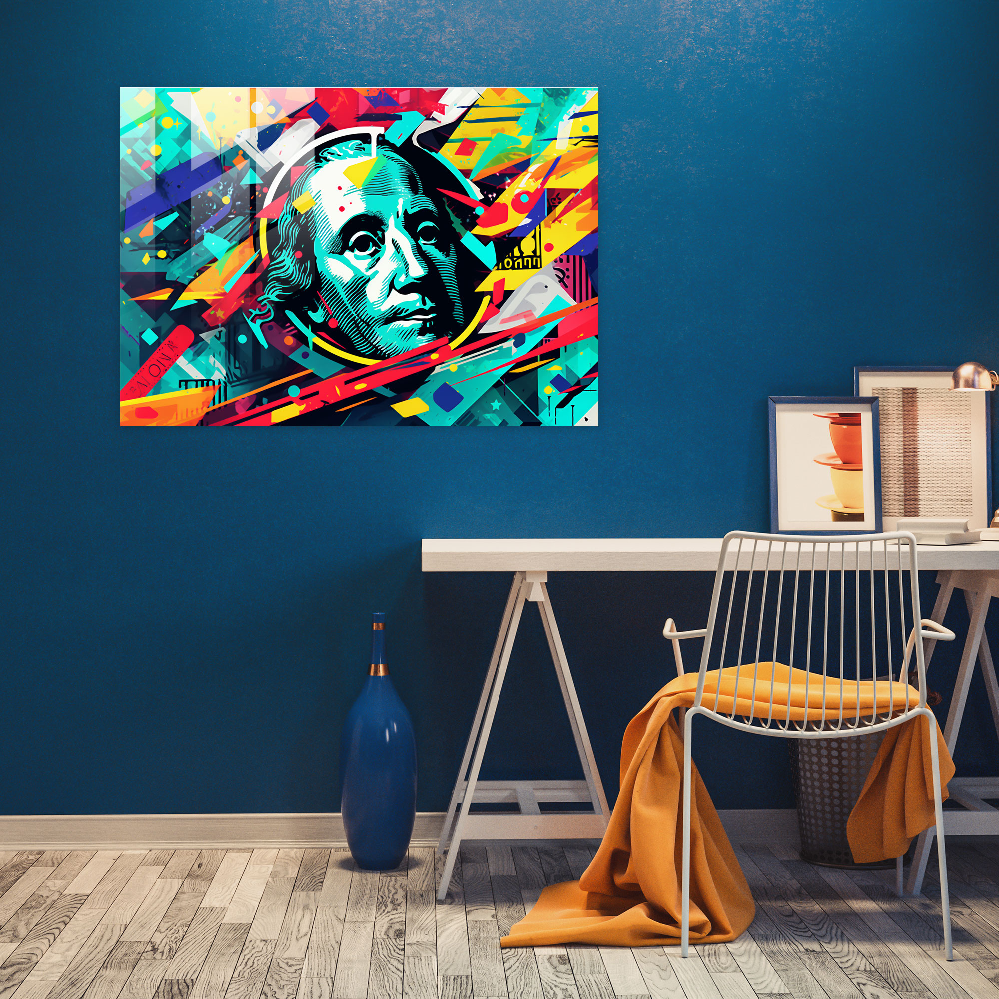 American Dollar Glass Print - American Express, Wall Decoration, American Dolar, Glass Print