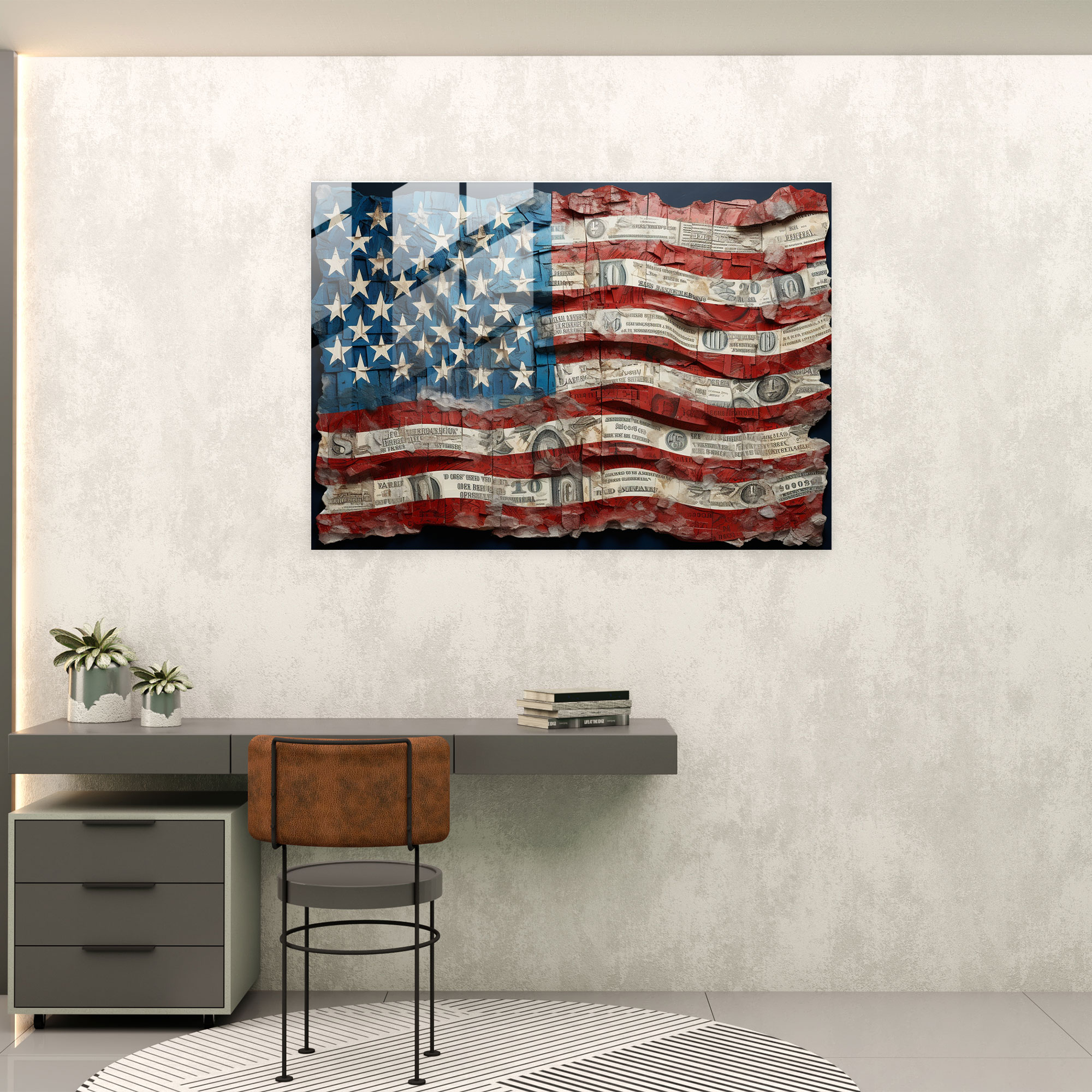 American Dolar Glass Print - American Express, Patriotic, American Dolar, Glass Print