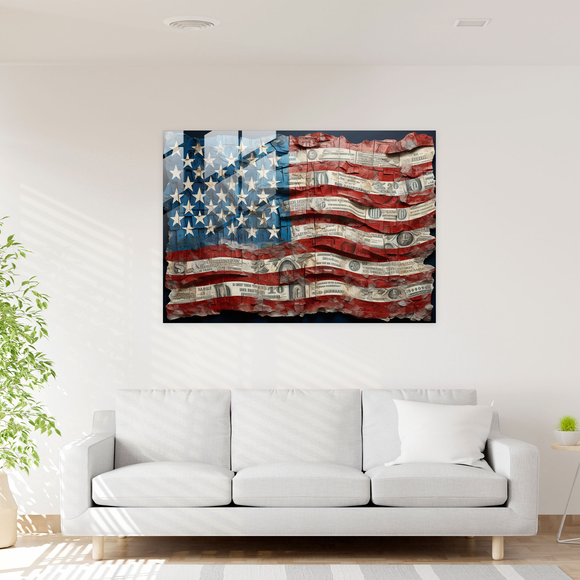 American Dolar Glass Print - American Express, Patriotic, American Dolar, Glass Print
