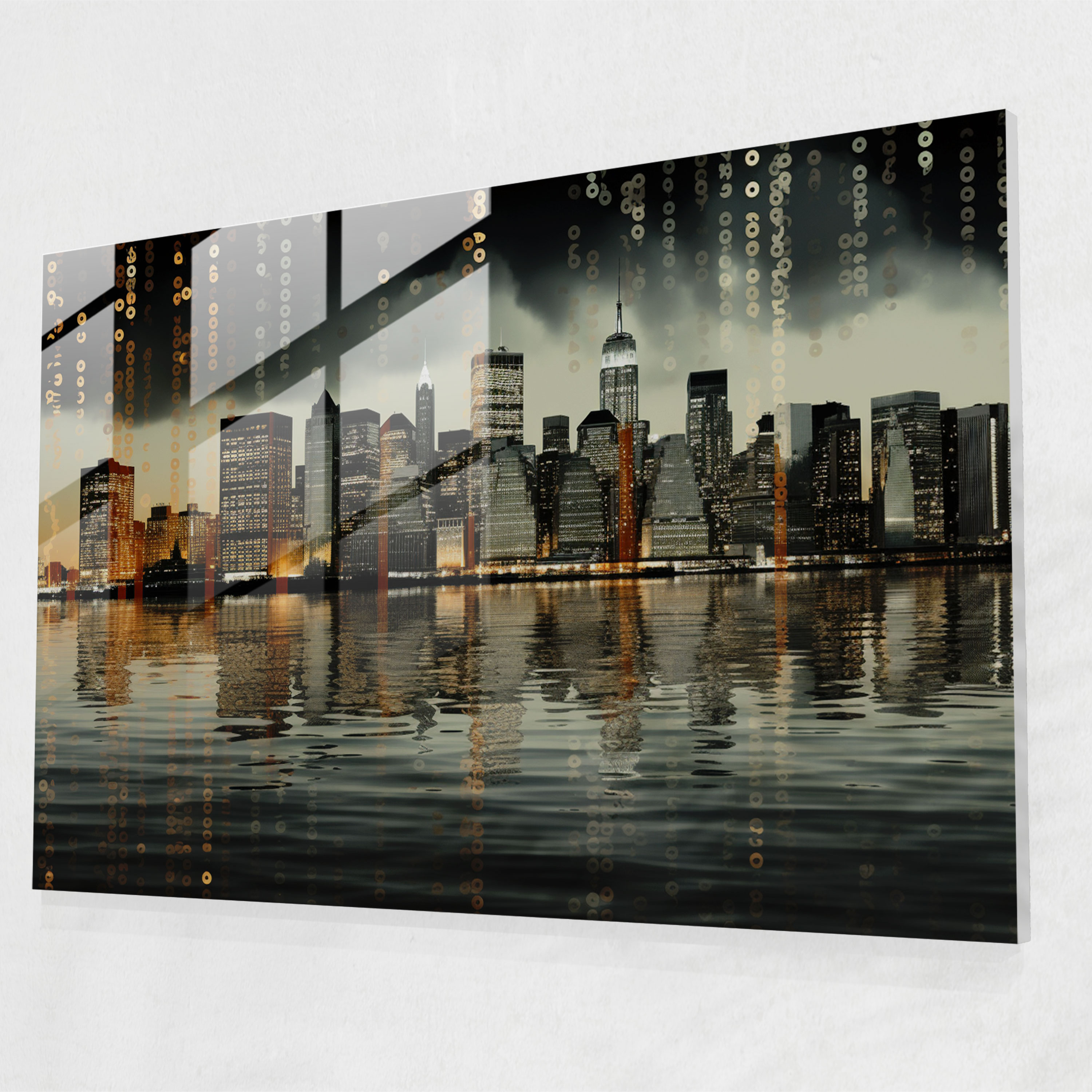 American Dollar Modern Art - American Express, City Skyline, Modern Art, Home Decoration