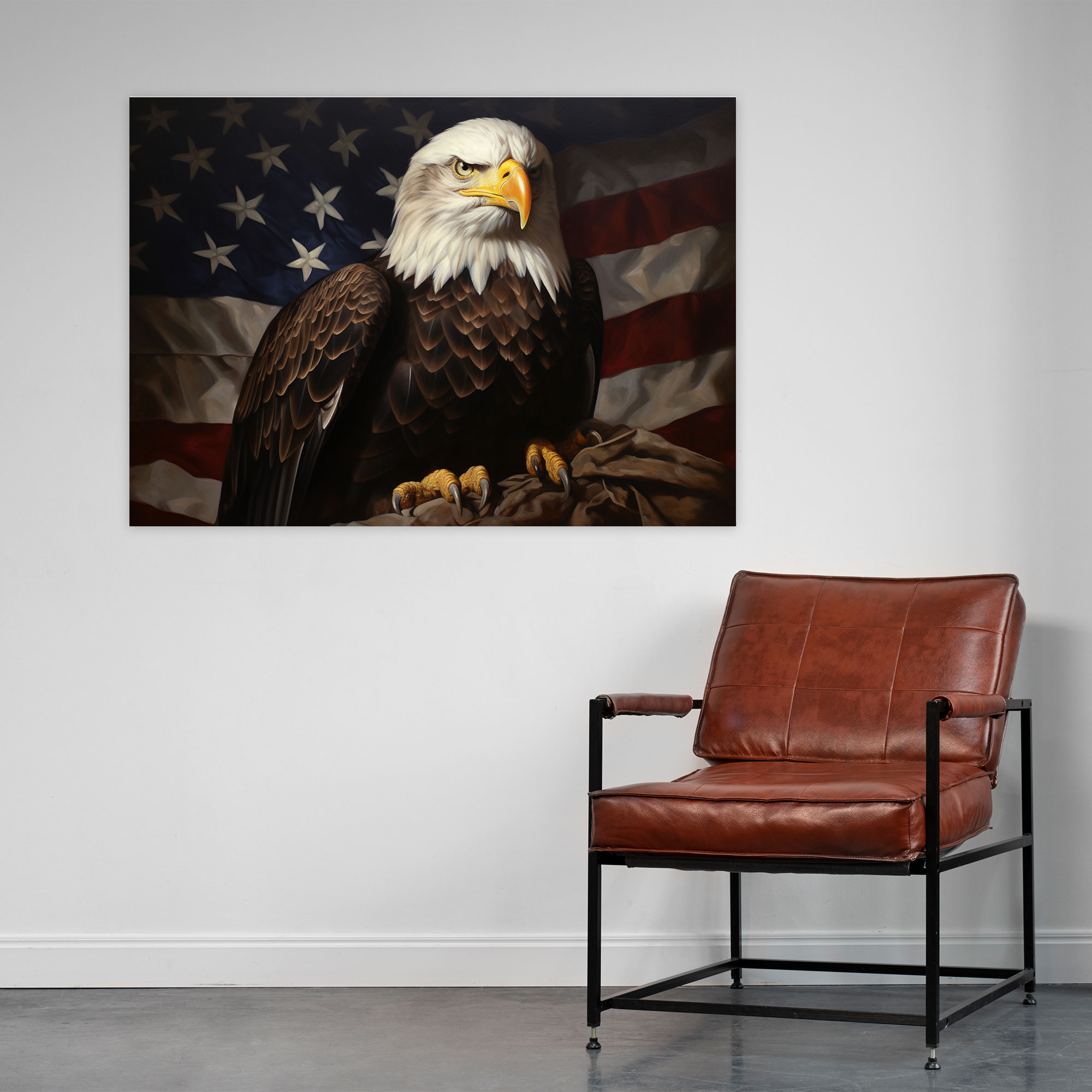 American Dollar Eagle Canvas Print - American Express, Bald Eagle, Wall Art, Dollar Sign Emblem