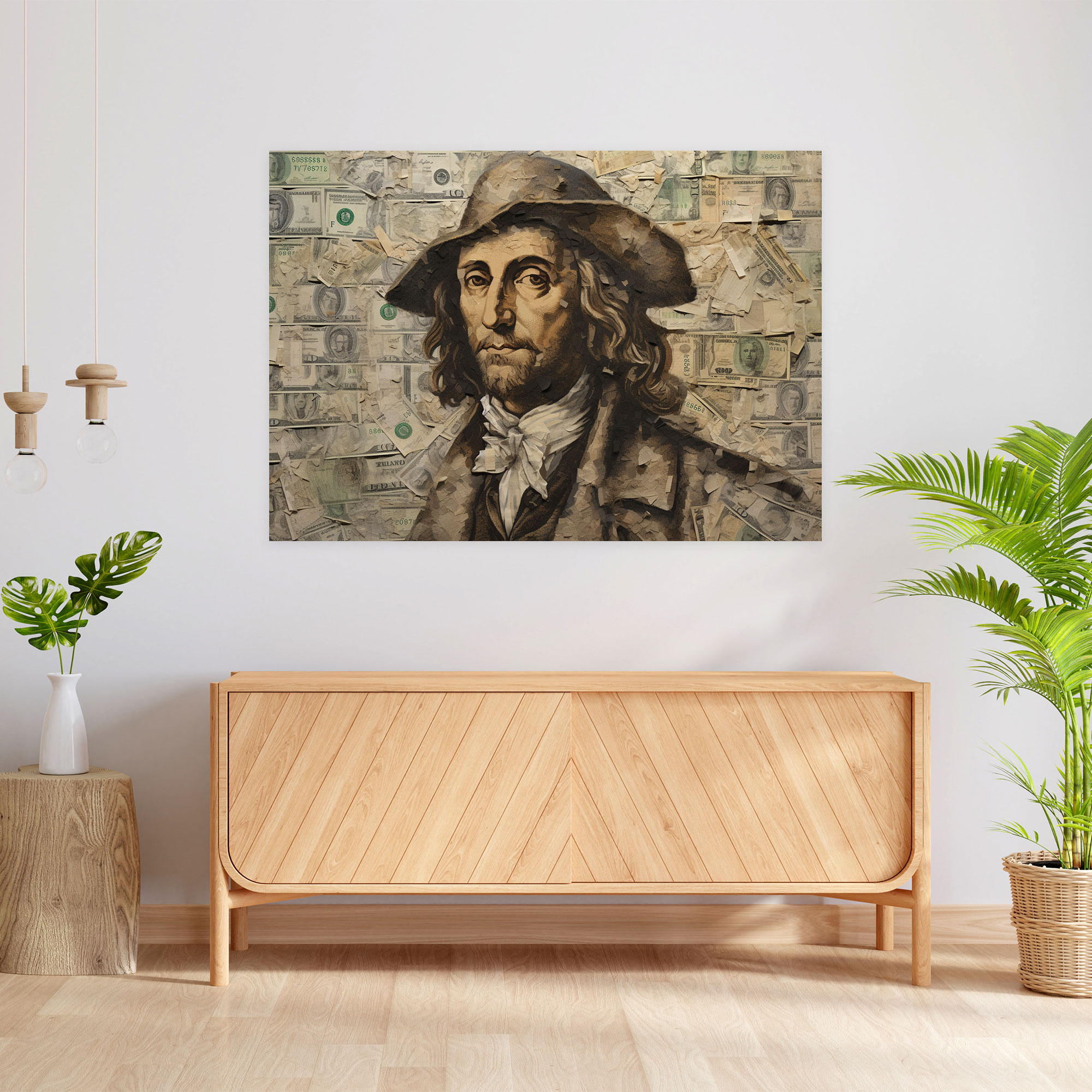 Opulent American Dolar Mosaic Canvas Print - American Express, Canvas, Wall Decoration, American Dolar