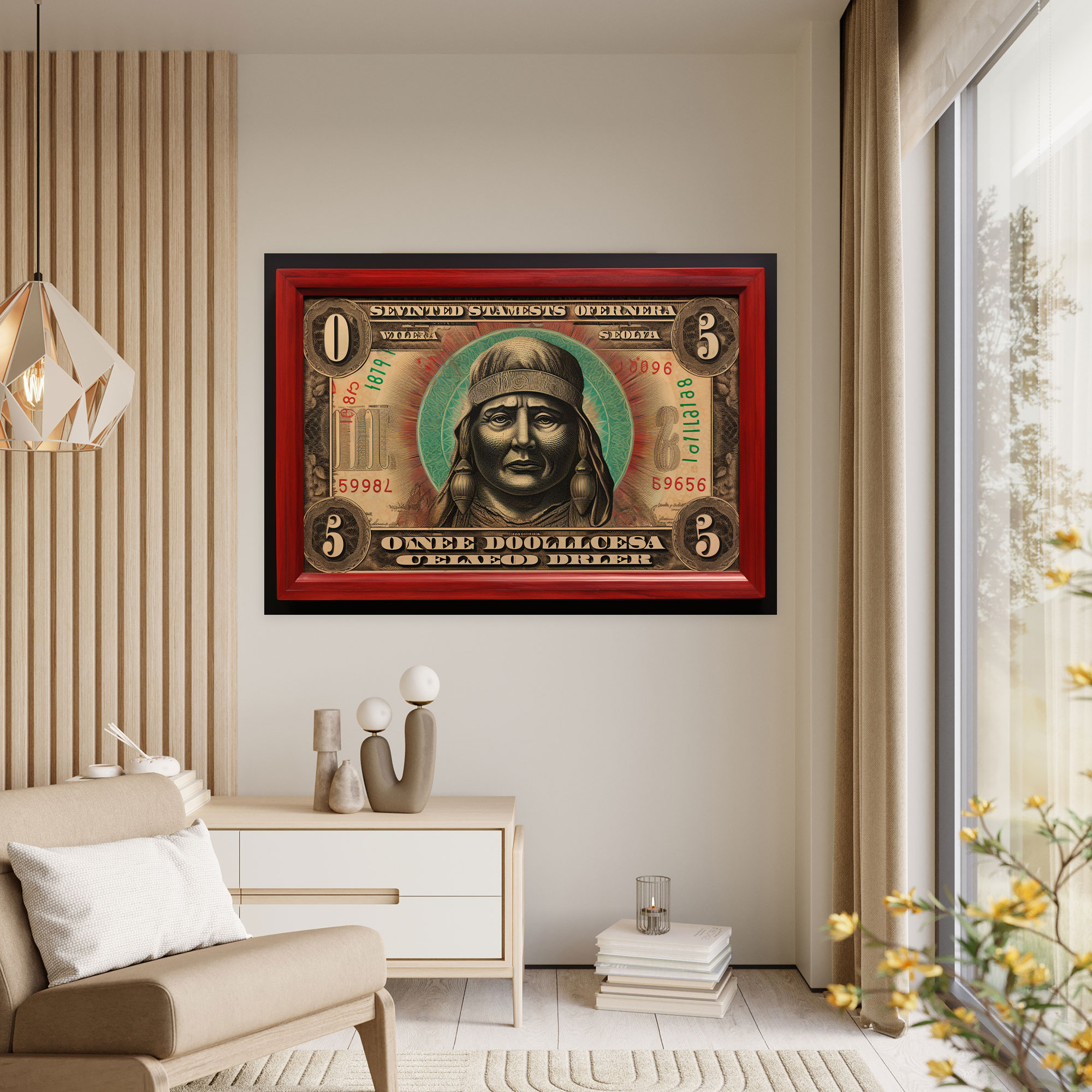Artistic American Dolar Wall Decoration - American Express, Cultural Significance, American Dolar, Canvas Wall Art