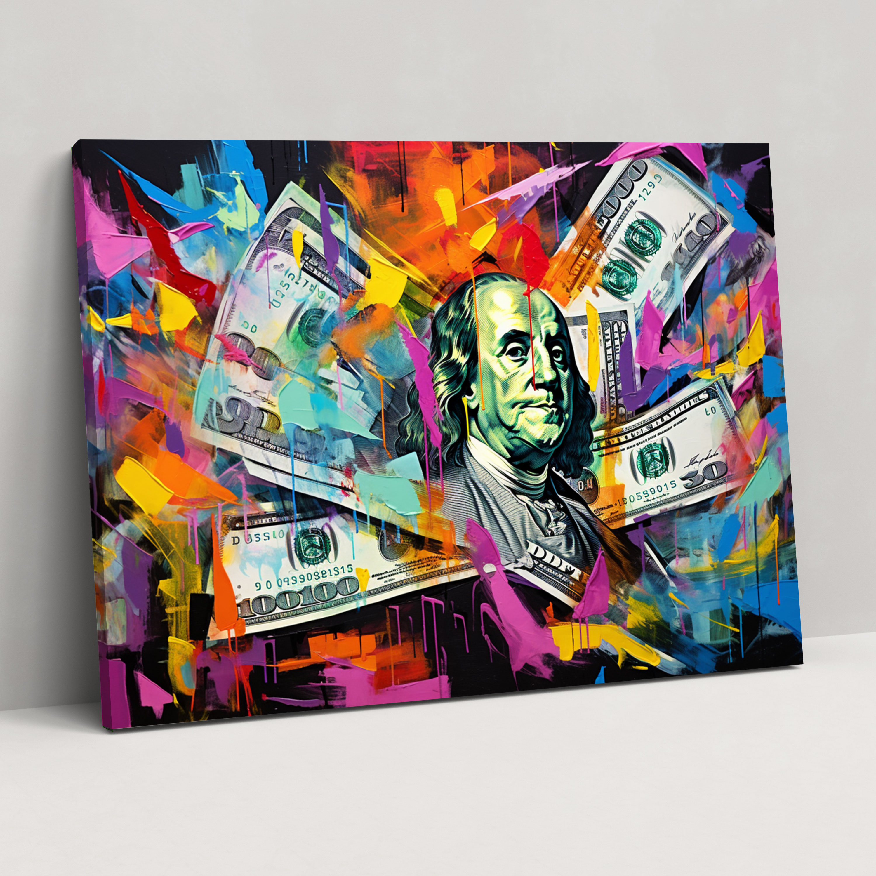 American Dolar Wall Decoration - American Express, Canvas, Wall Decoration, Colorful Abstract Art