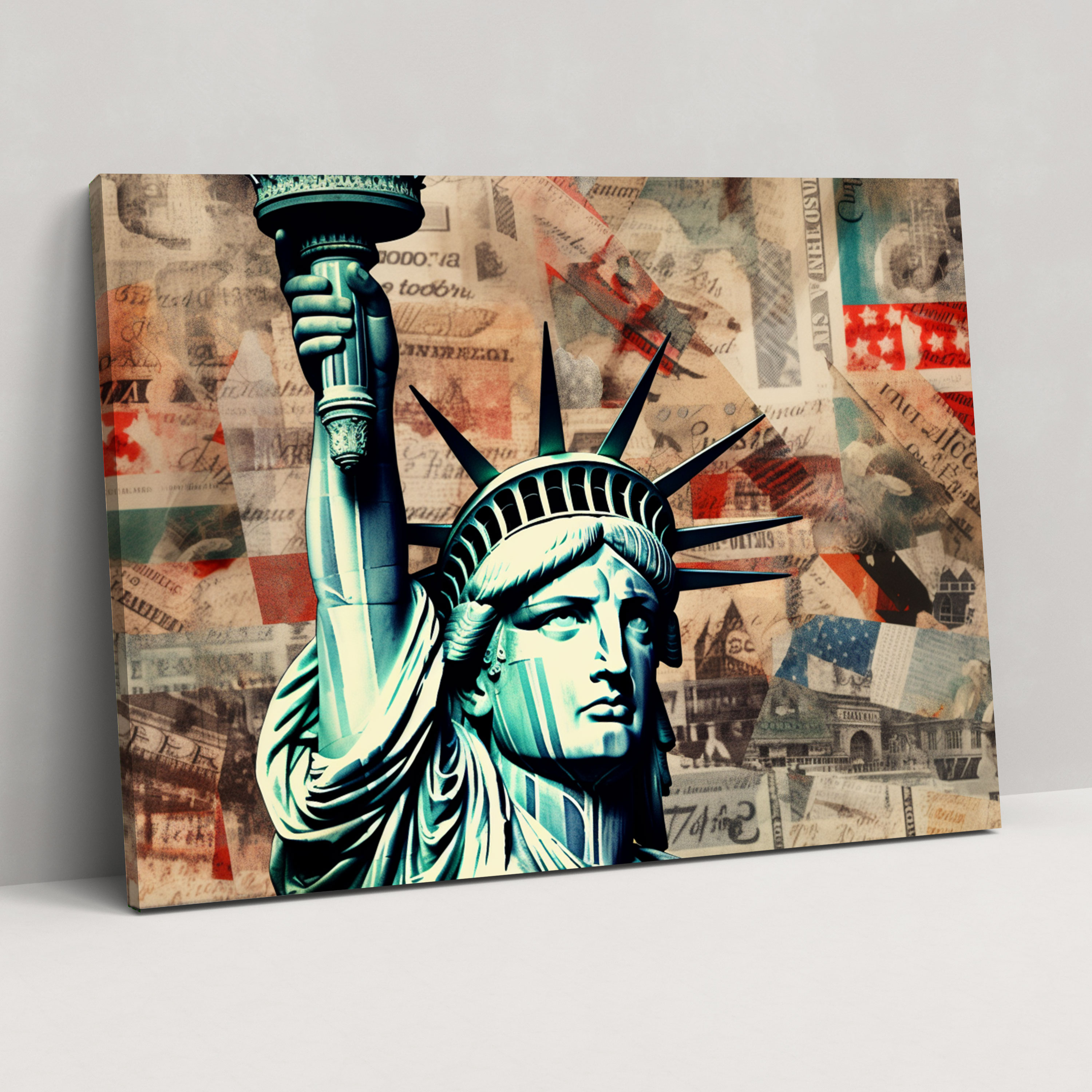 Amerikan Simgeleri Duvar Dekorasyonu - Amerikan Kart Amerikan Simgeler Özgürlük Heykeli Ülkeye Aşk