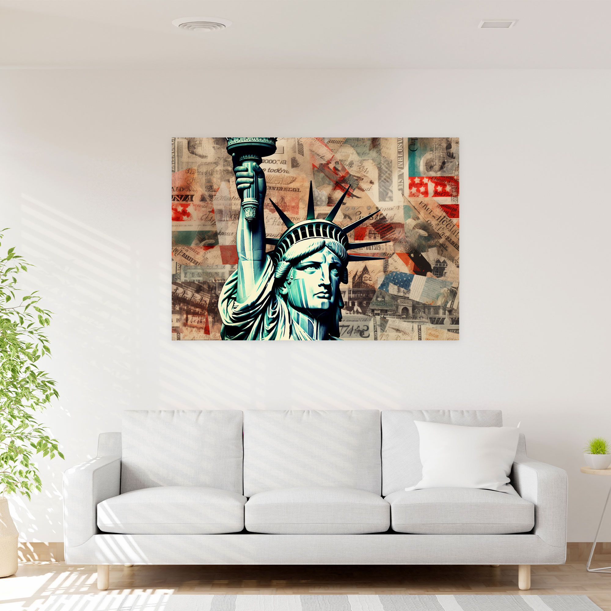 Amerikan Simgeleri Duvar Dekorasyonu - Amerikan Kart Amerikan Simgeler Özgürlük Heykeli Ülkeye Aşk