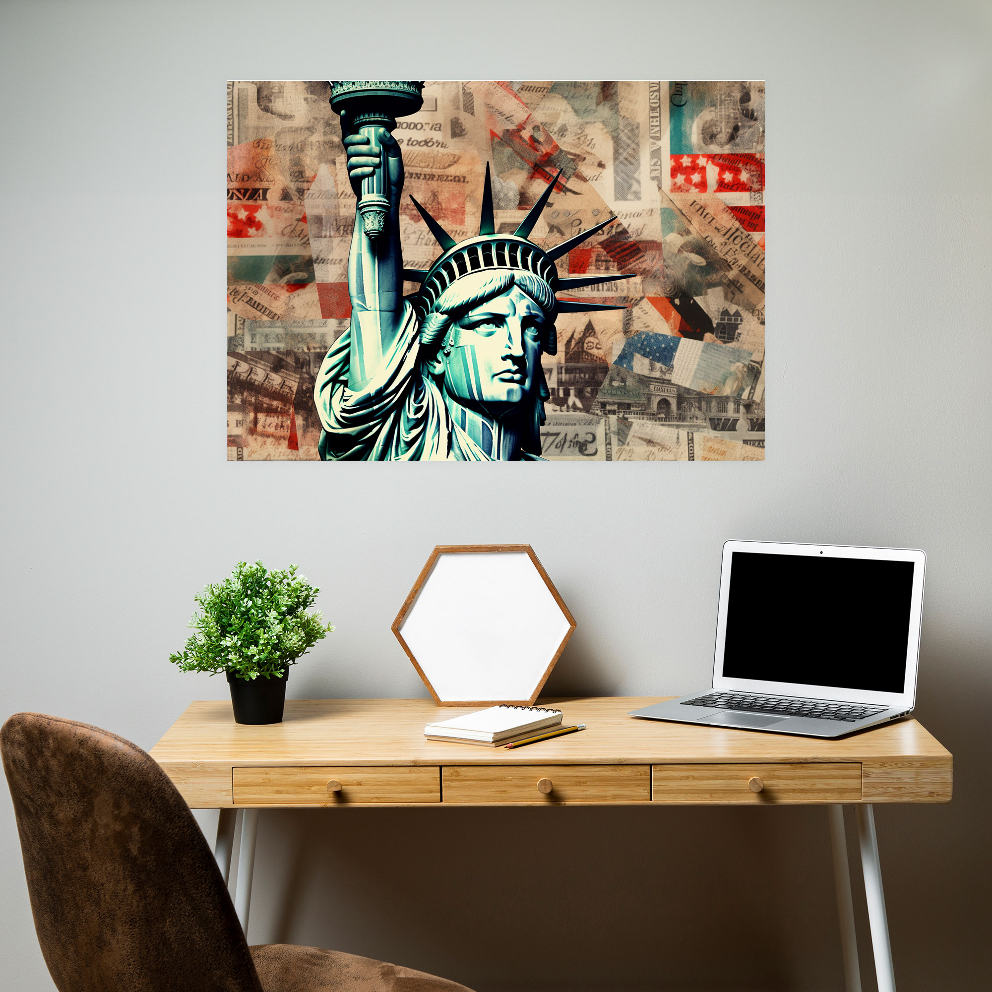 Amerikan Simgeleri Duvar Dekorasyonu - Amerikan Kart Amerikan Simgeler Özgürlük Heykeli Ülkeye Aşk