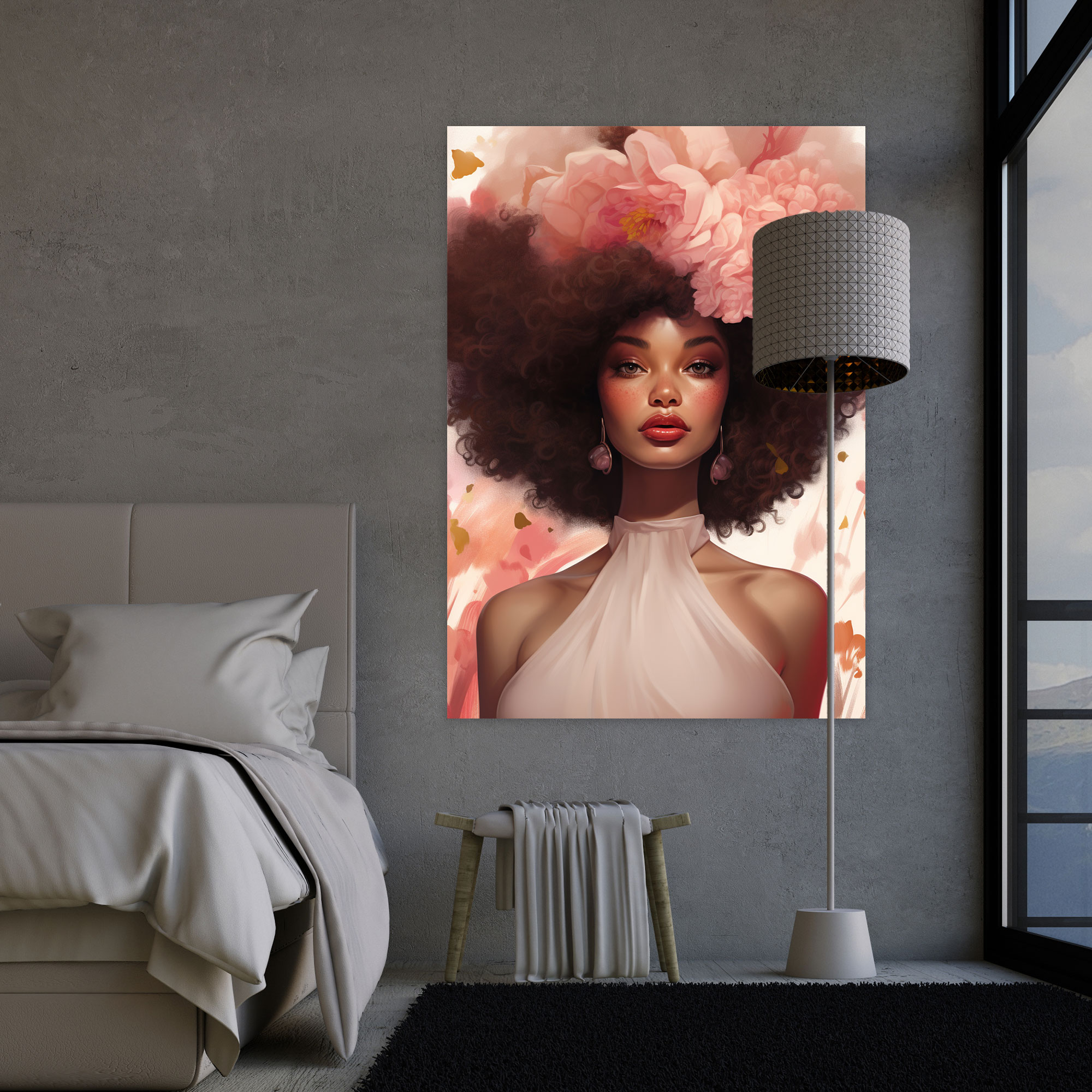 Afro Wall Art - Afro, Canvas Wall Art, Close-Up, Canvas