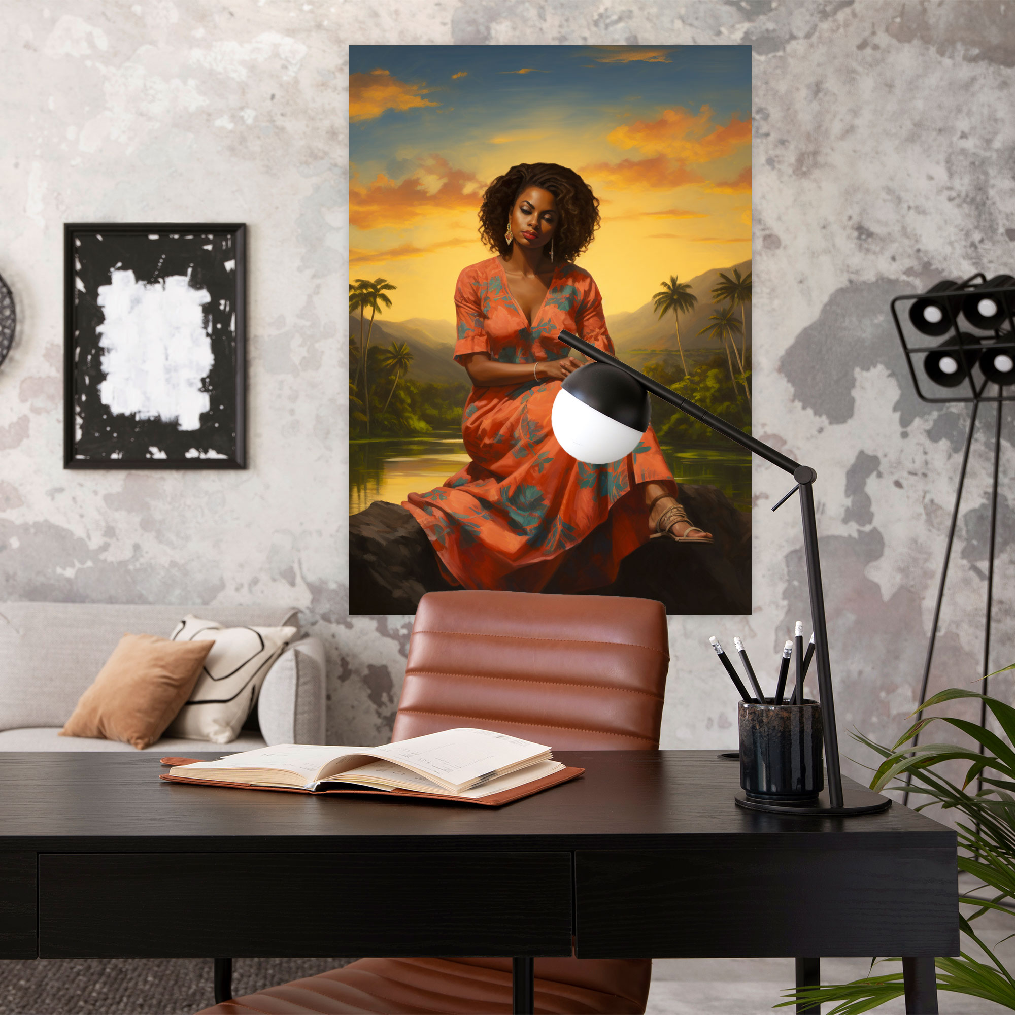 Afro Landscape Canvas Print - Afro, Peaceful Natural Landscape, Color Variations, Afro