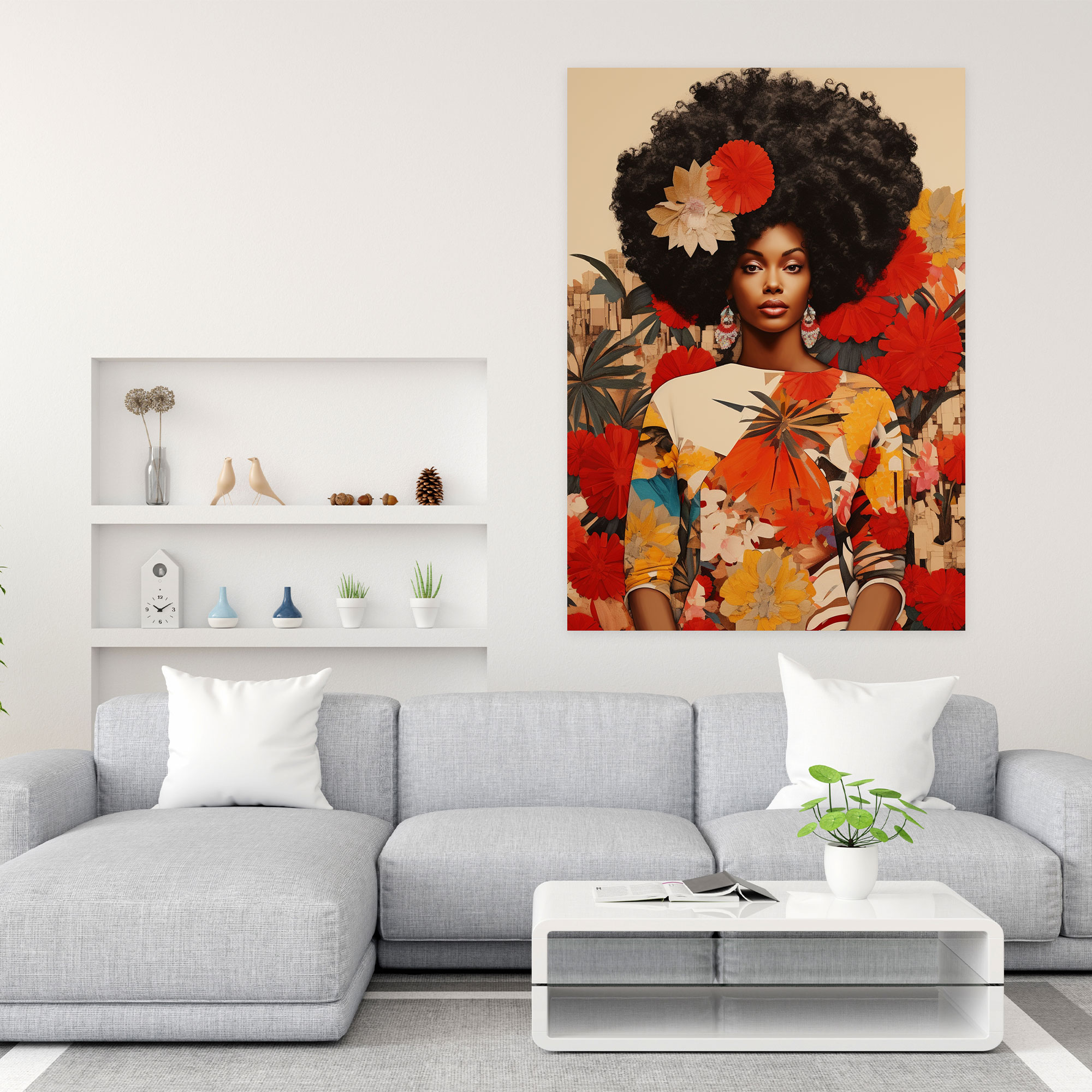 Afro Collage Canvas Print - Afro, Afro-Inspired Patterns, Canvas, Textures