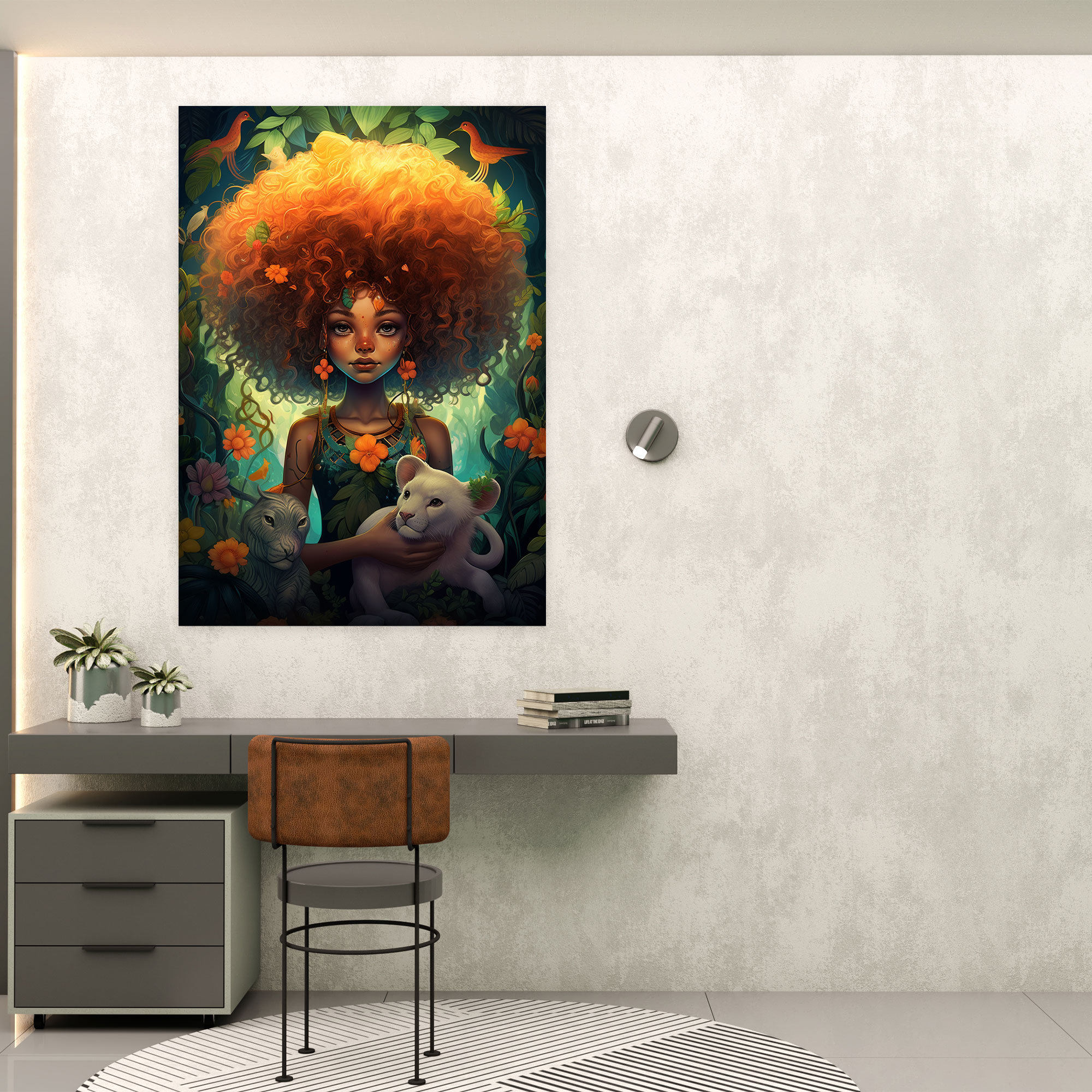 Eğlenceli Afro Kanvas Tablo - Duvar Dekorasyonu Afro Duvar Sanatı