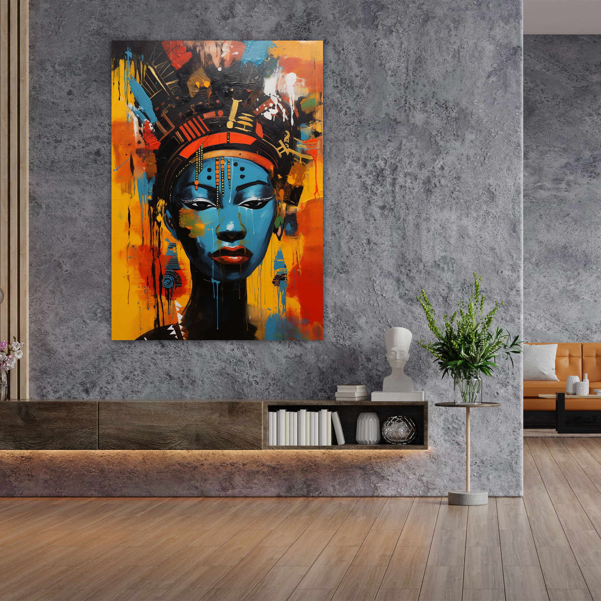 Afro Abstract Canvas Print - Afro, Canvas Wall Art, African Culture, Canvas