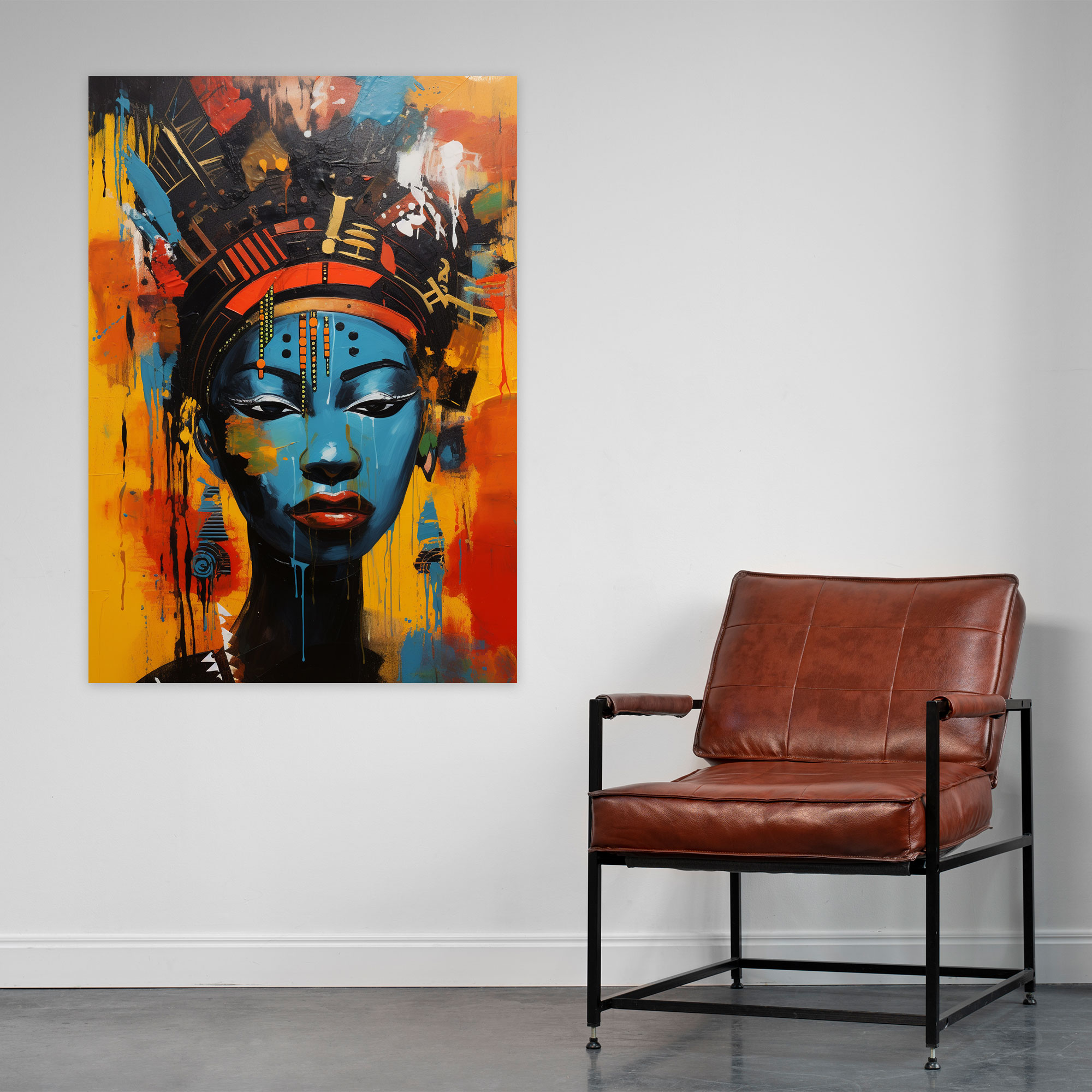 Afro Abstract Canvas Print - Afro, Canvas Wall Art, African Culture, Canvas