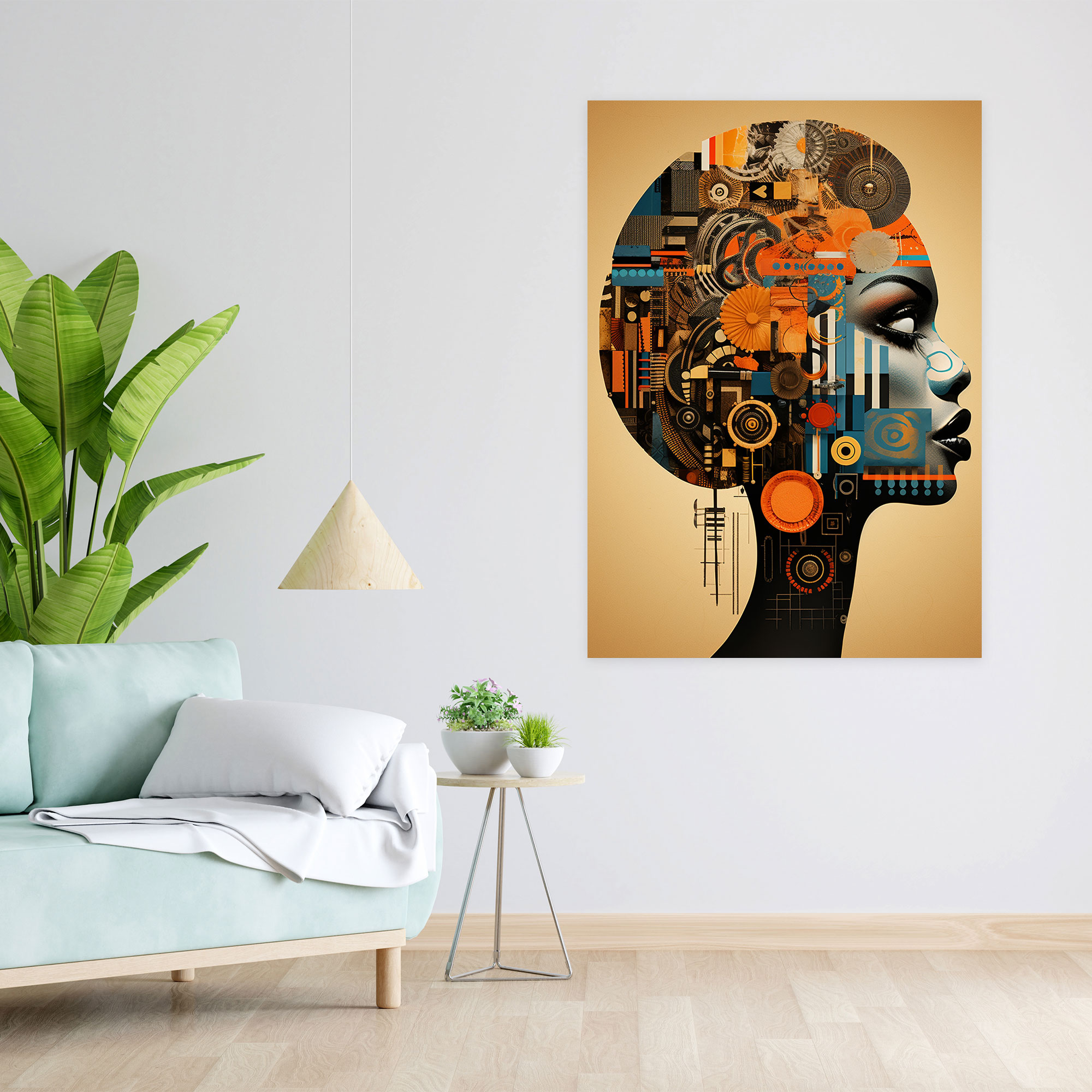 Afro Collage Wall Art - Afro, Afro, Faces, Canvas Wall Art