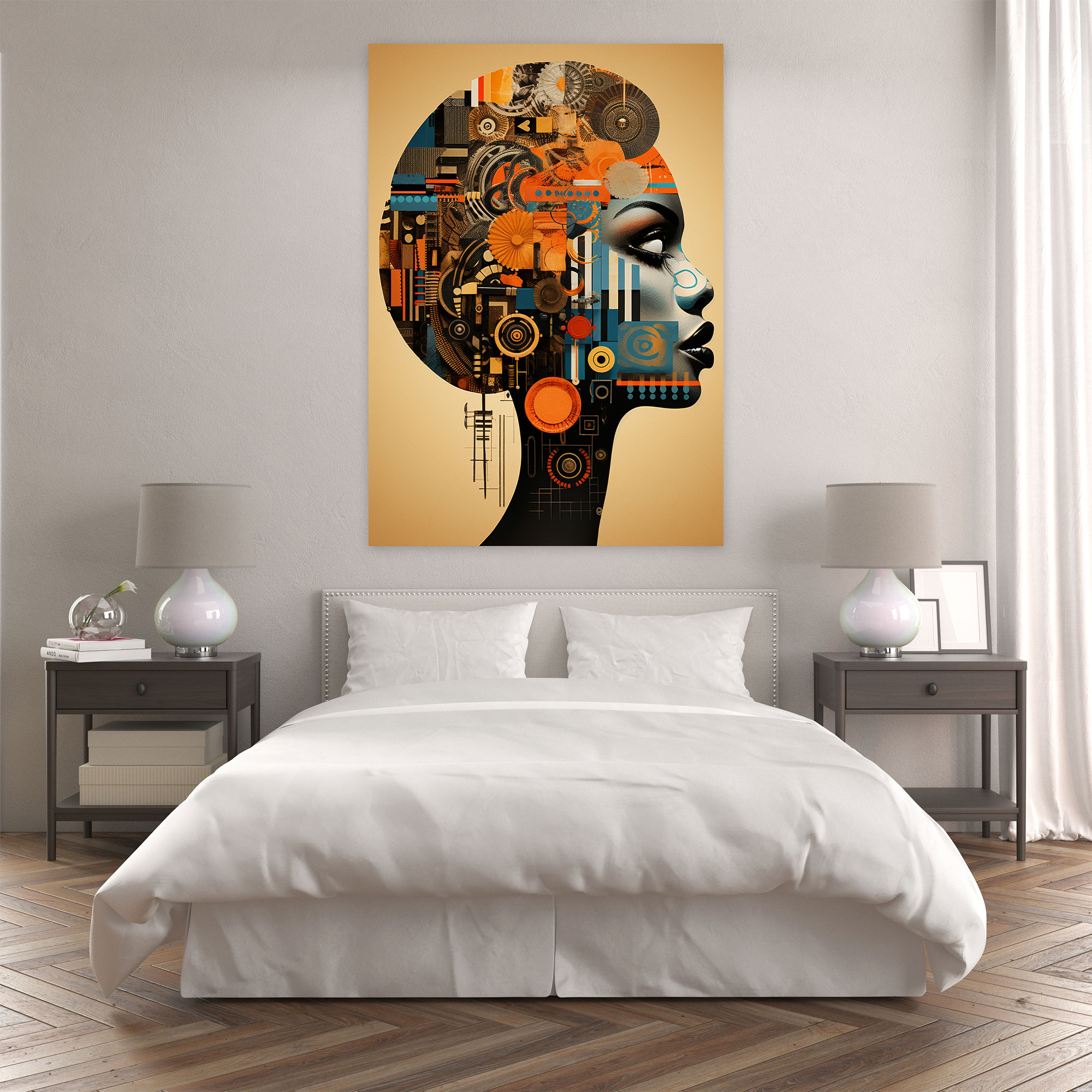 Afro Collage Wall Art - Afro, Afro, Faces, Canvas Wall Art