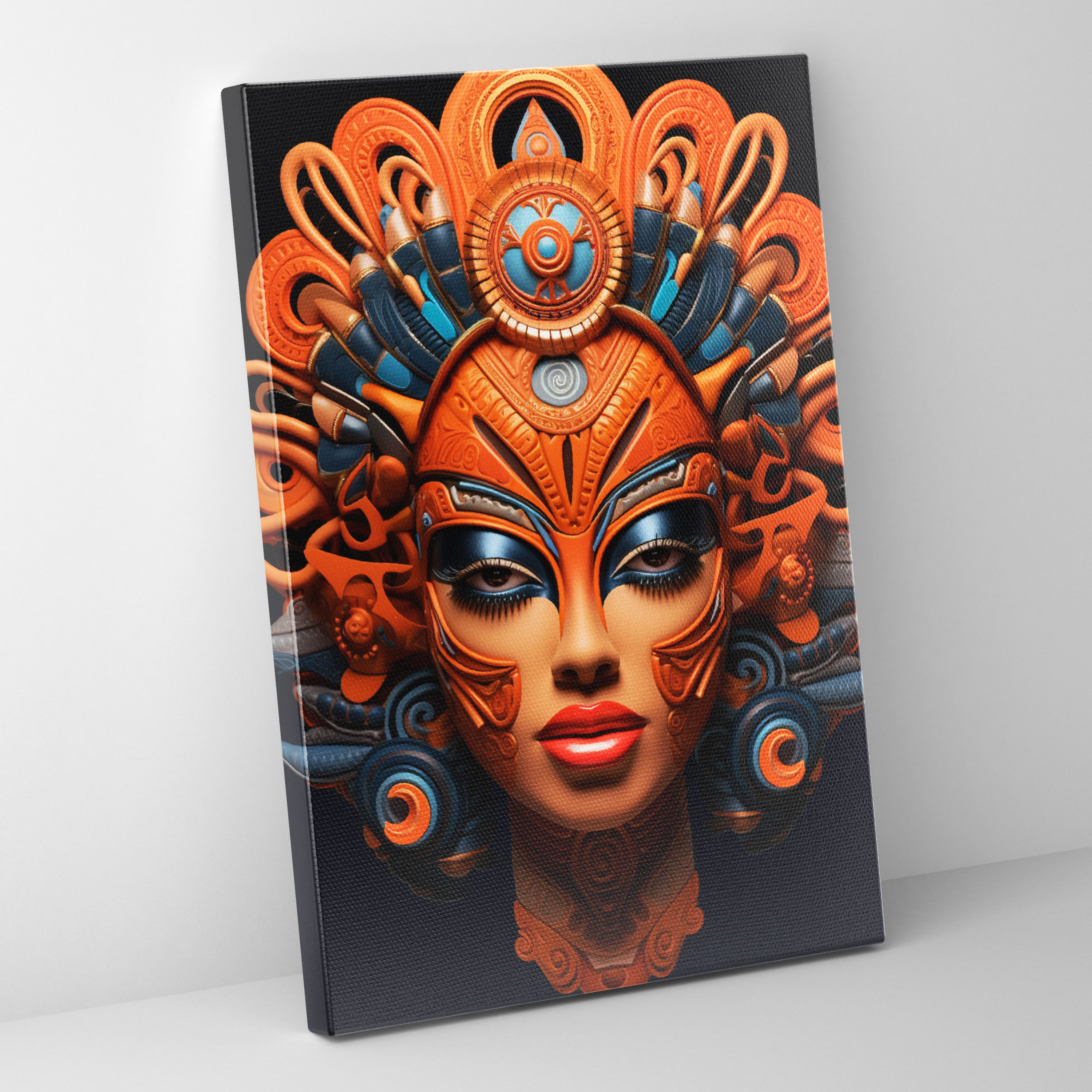 Afro Mask Canvas Print - Afro, Mask Art, African Masks, Afro