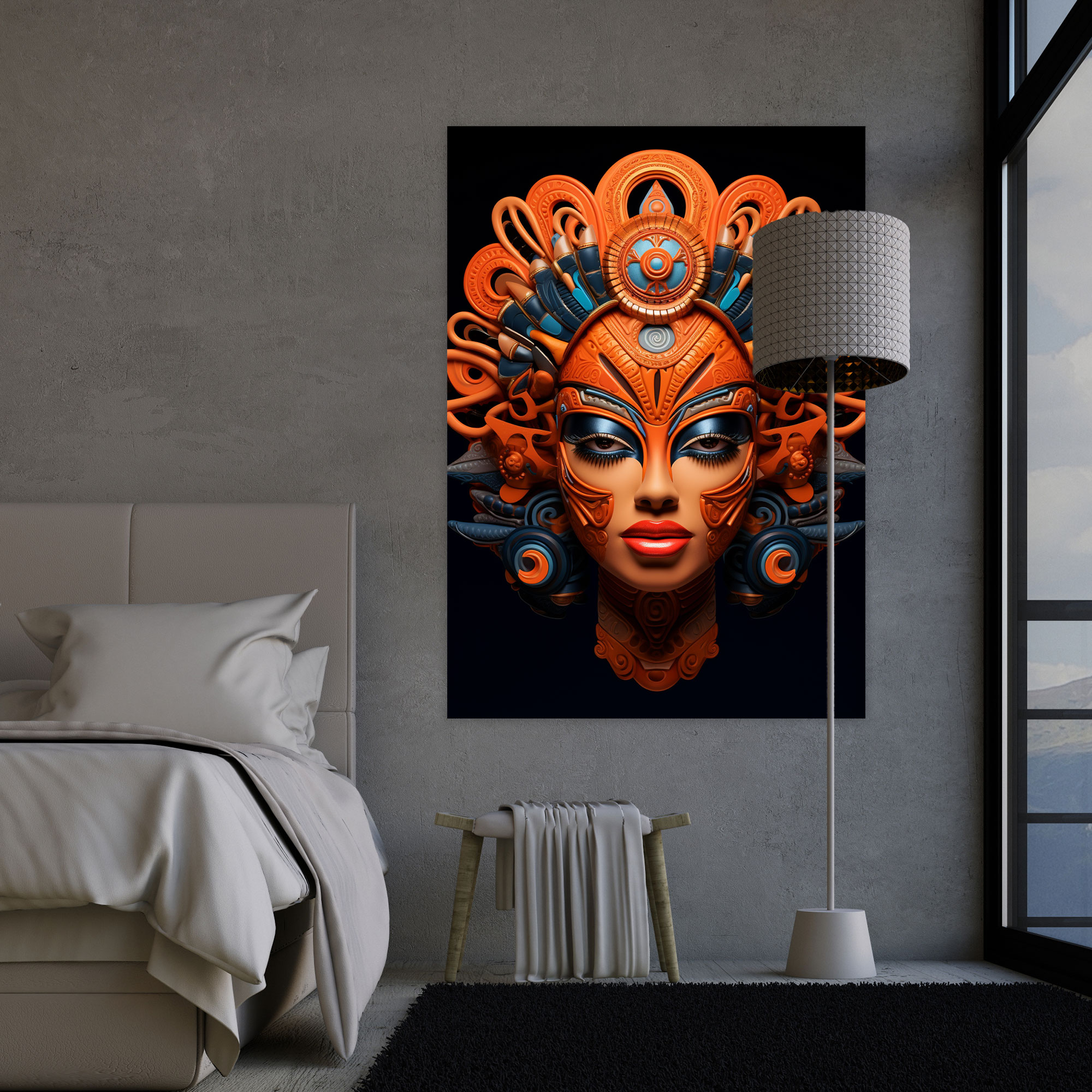 Afro Mask Canvas Print - Afro, Mask Art, African Masks, Afro