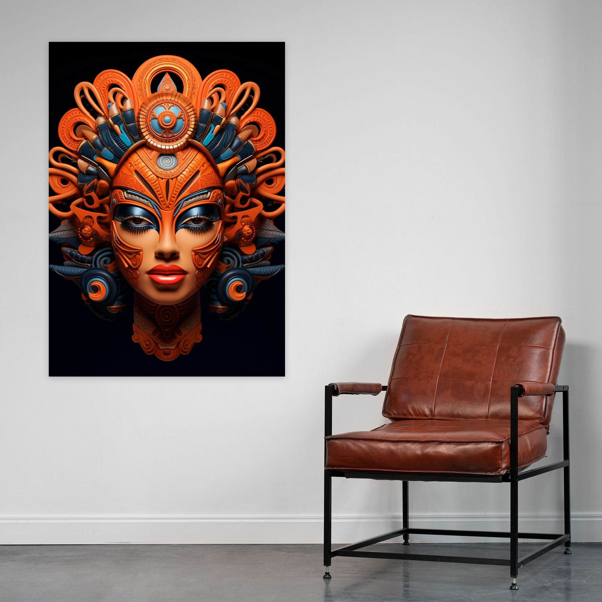Afro Mask Canvas Print - Afro, Mask Art, African Masks, Afro