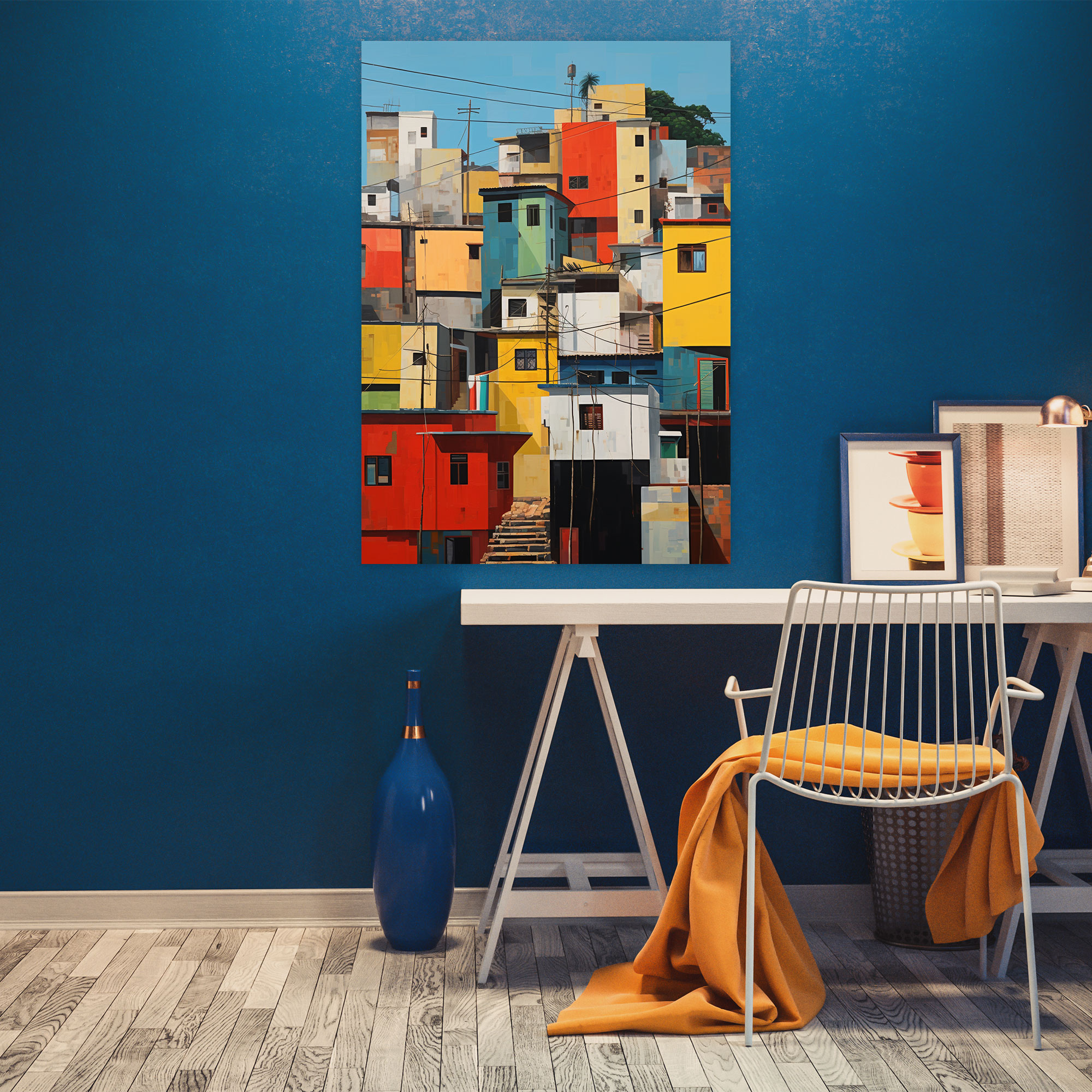 Afro Cityscape Canvas Print - Afro, Canvas Wall Art, Vibrancy, Canvas Print