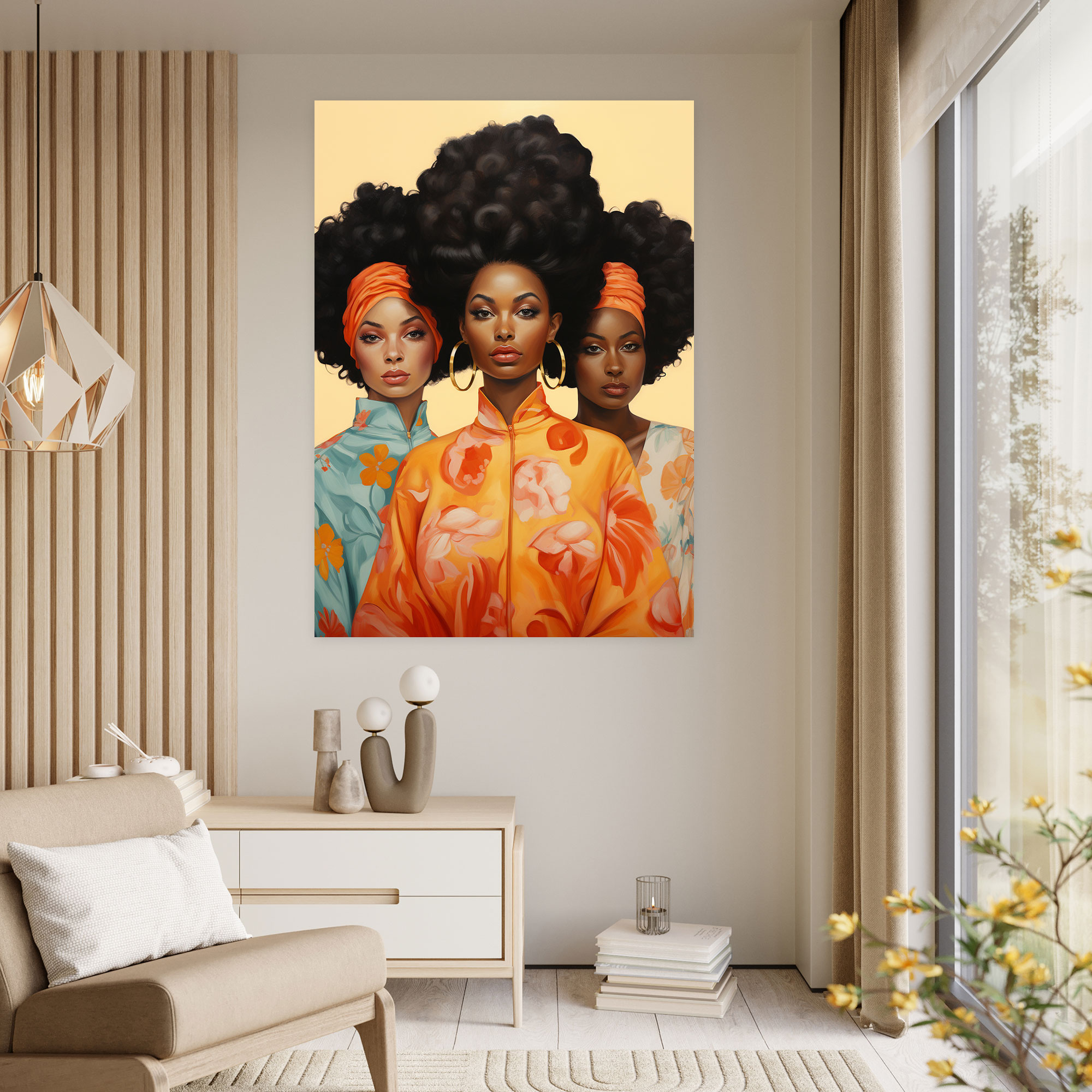 Afro Güzellik Duvar Sanatı - Çeşitlilik Temalı Kadınlar Duvar Sanatı