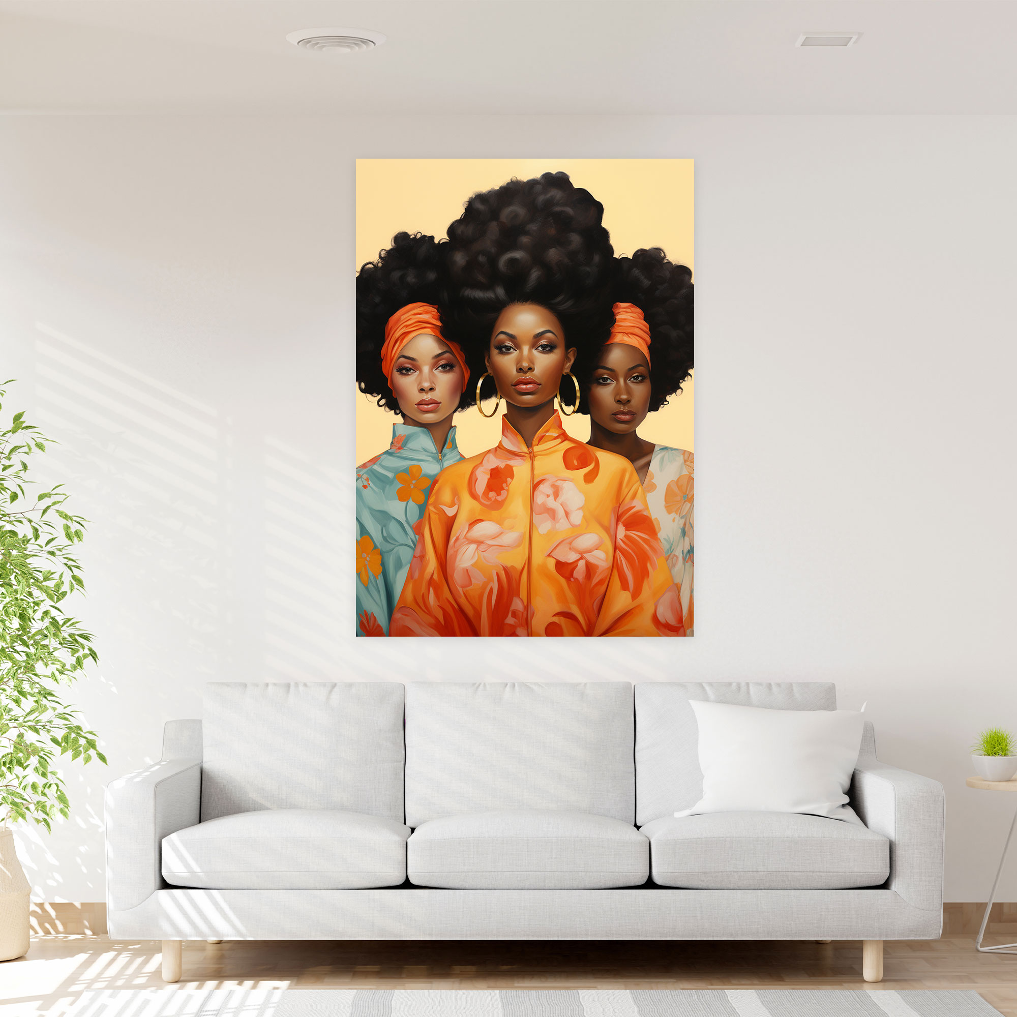 Afro Güzellik Duvar Sanatı - Çeşitlilik Temalı Kadınlar Duvar Sanatı