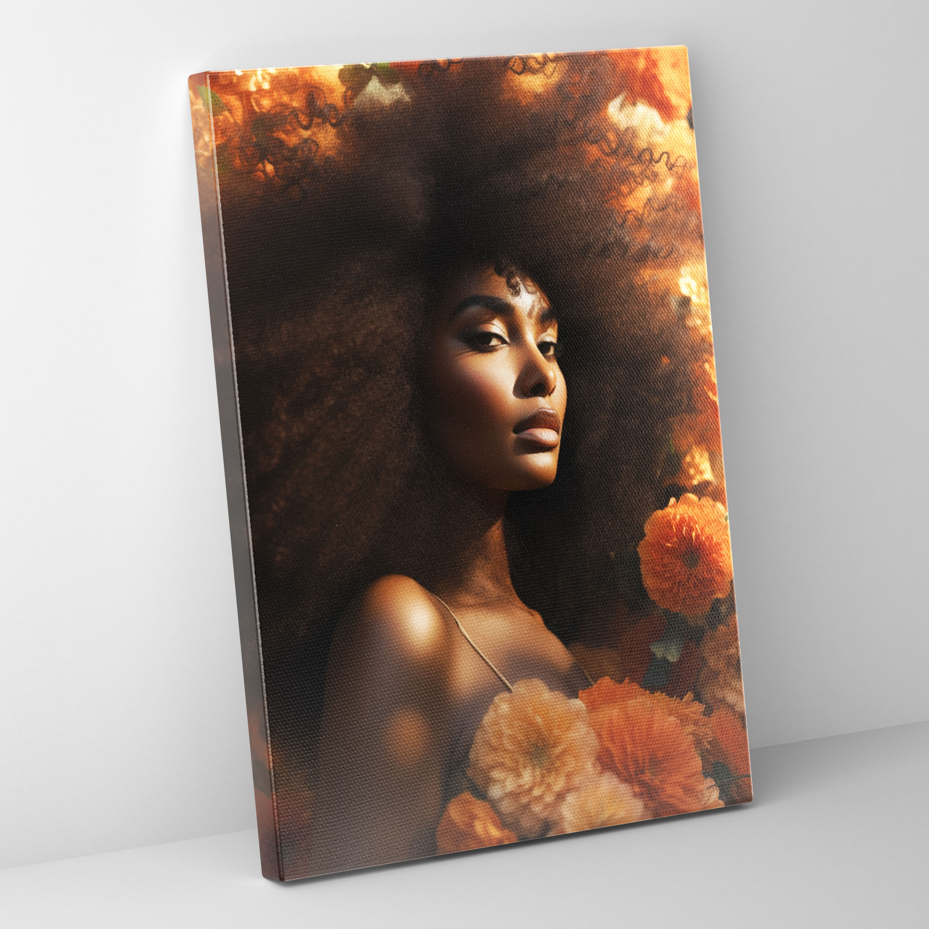 Afro Dokulu Duvar Sanatı - Doğal Güzellik Kanvas Tablo